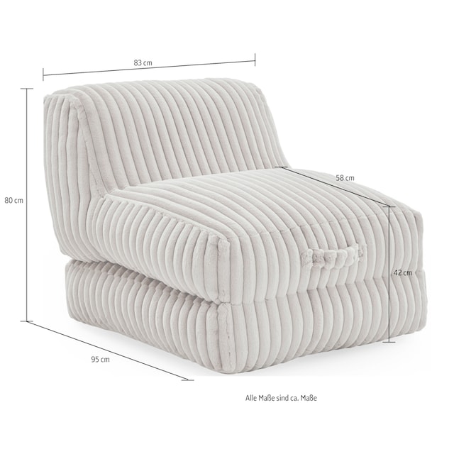 INOSIGN XXL-Sessel »Pia«, Loungesessel in Megacord, 2 Größen, Schlaffunktion  und Pouf-Funktion auf Raten kaufen