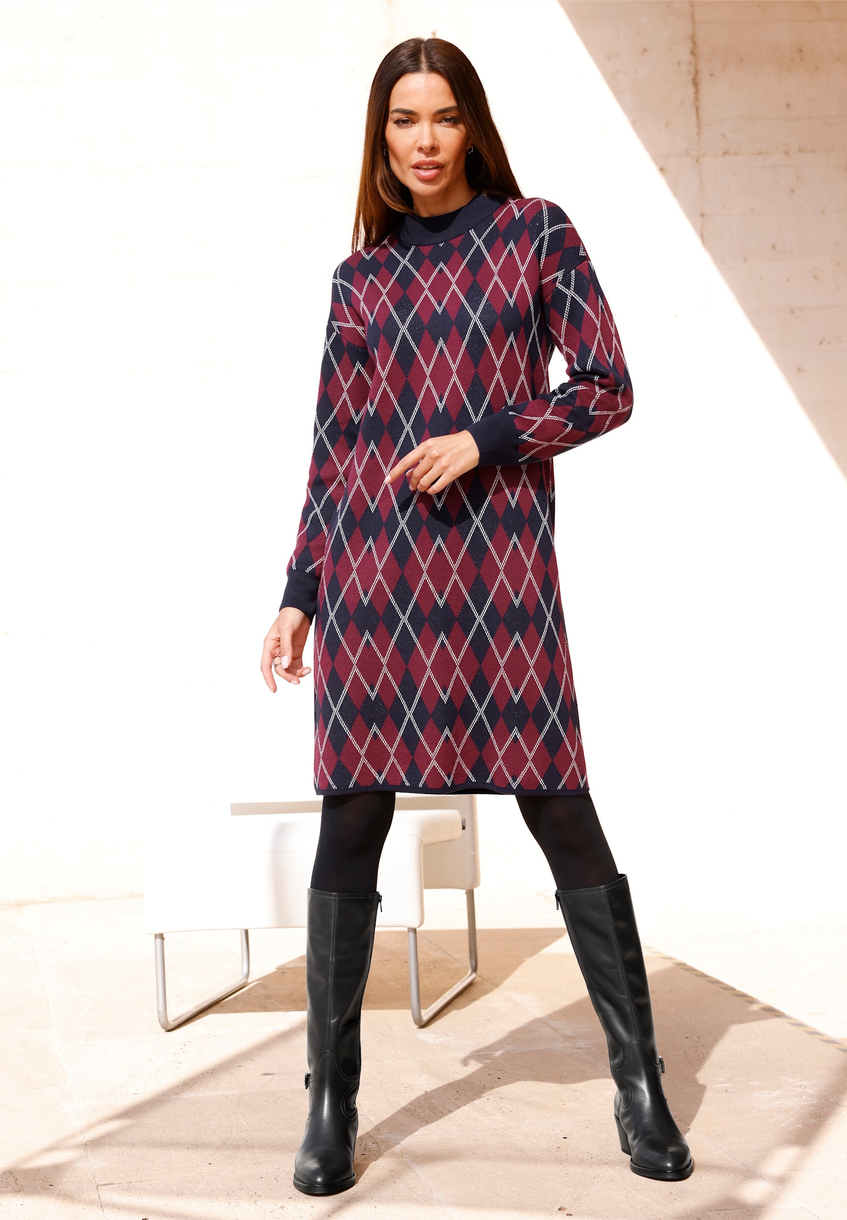 heine Strickkleid »Strickkleid Strickkleid mit Glanzgarn« Ohne Tasche
