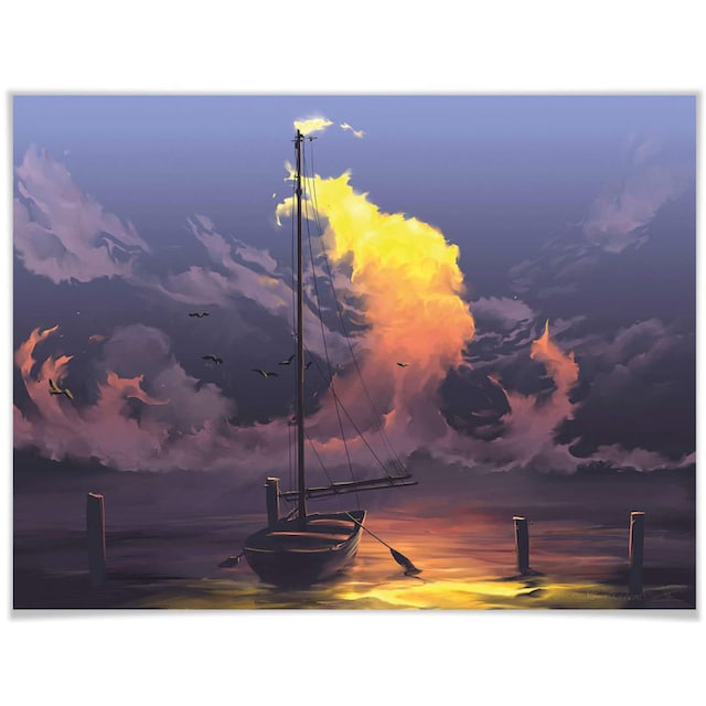 Wall-Art Poster »Surrealismus Bild Segelboot«, Boote & Schiffe, (1 St.),  Poster, Wandbild, Bild, Wandposter bequem bestellen