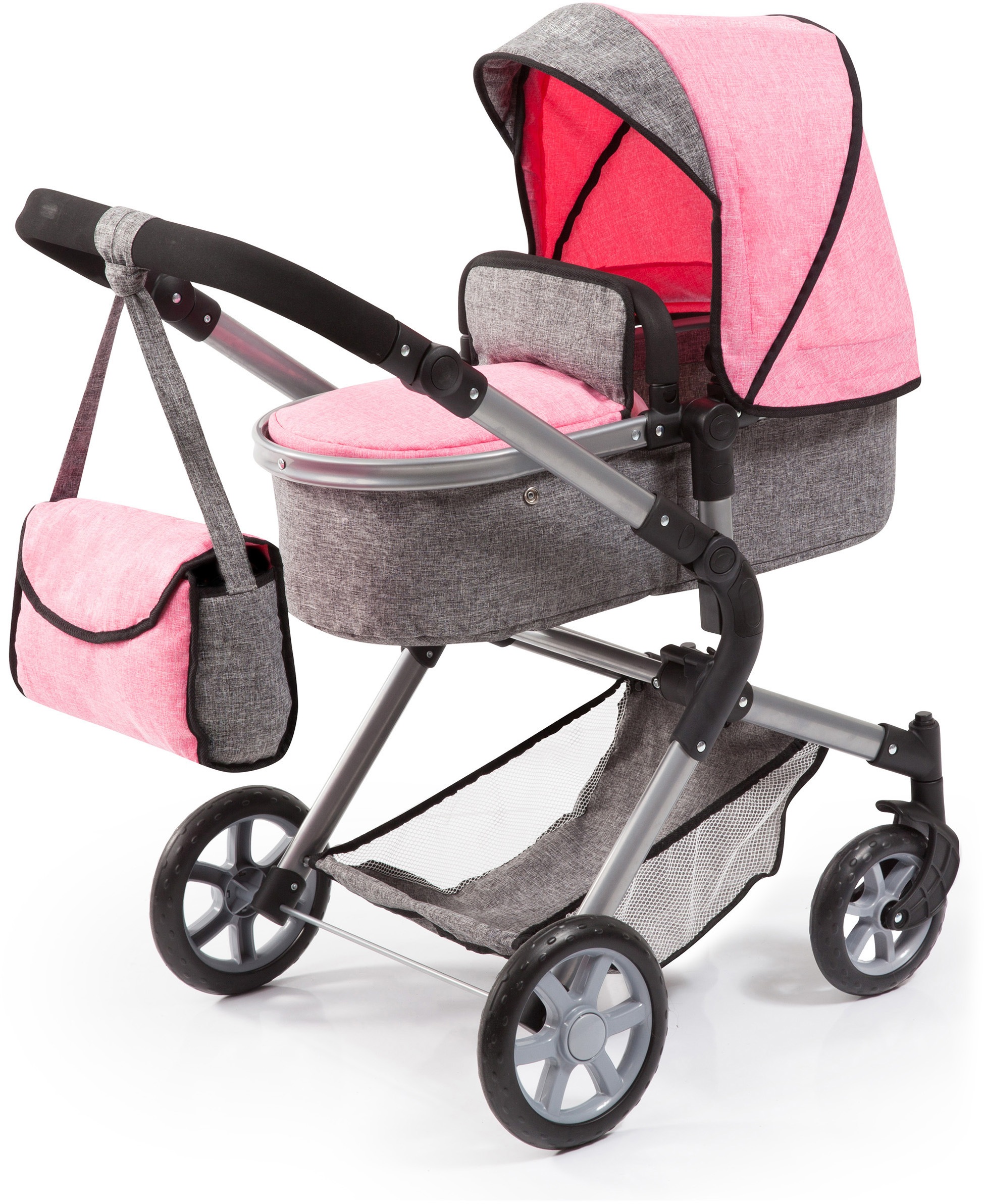 Bayer Kombi-Puppenwagen »City Neo, Grau/Rosa«