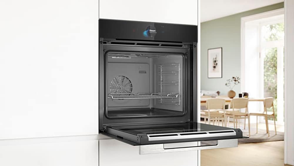 BOSCH Dampfbackofen Serie 8 »HSG7584B1«, mit Teleskopauszug nachrüstbar, ecoClean Direct, AirFry-Funktion