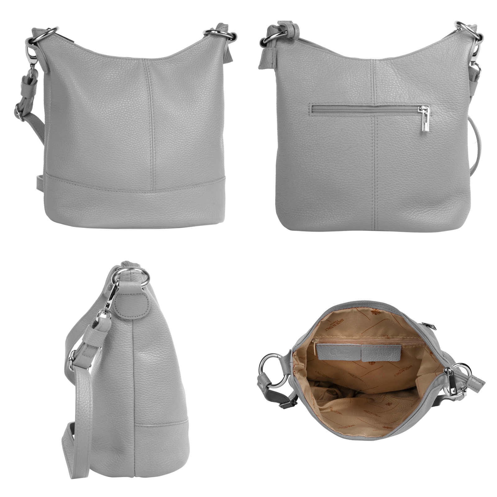 Cluty Umhängetasche, echt Leder, Made in Italy