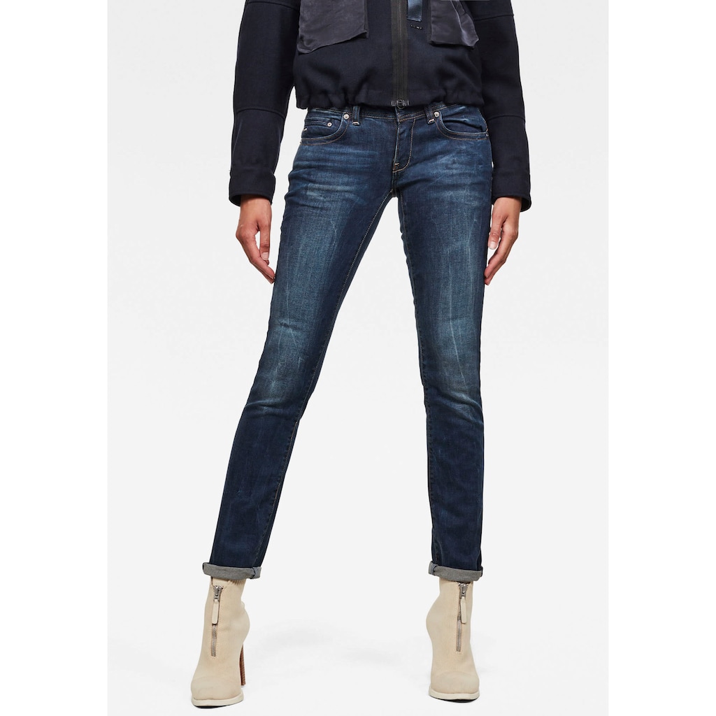 G-Star RAW Straight-Jeans »Midge Saddle Straight«, 5-Pocket-Design mit markanten Steppnähten