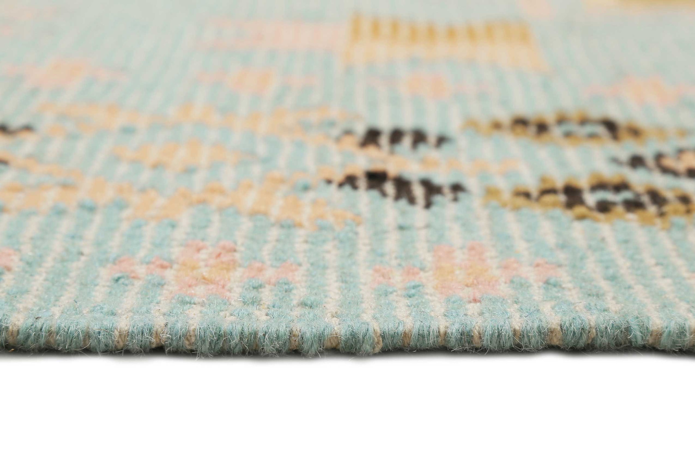 Green Looop Teppich »Mayenne GL-82104«, rechteckig, 5 mm Höhe, handgewebter Naturfaserteppich aus 65% Wolle/35% Baumwolle, Fransen