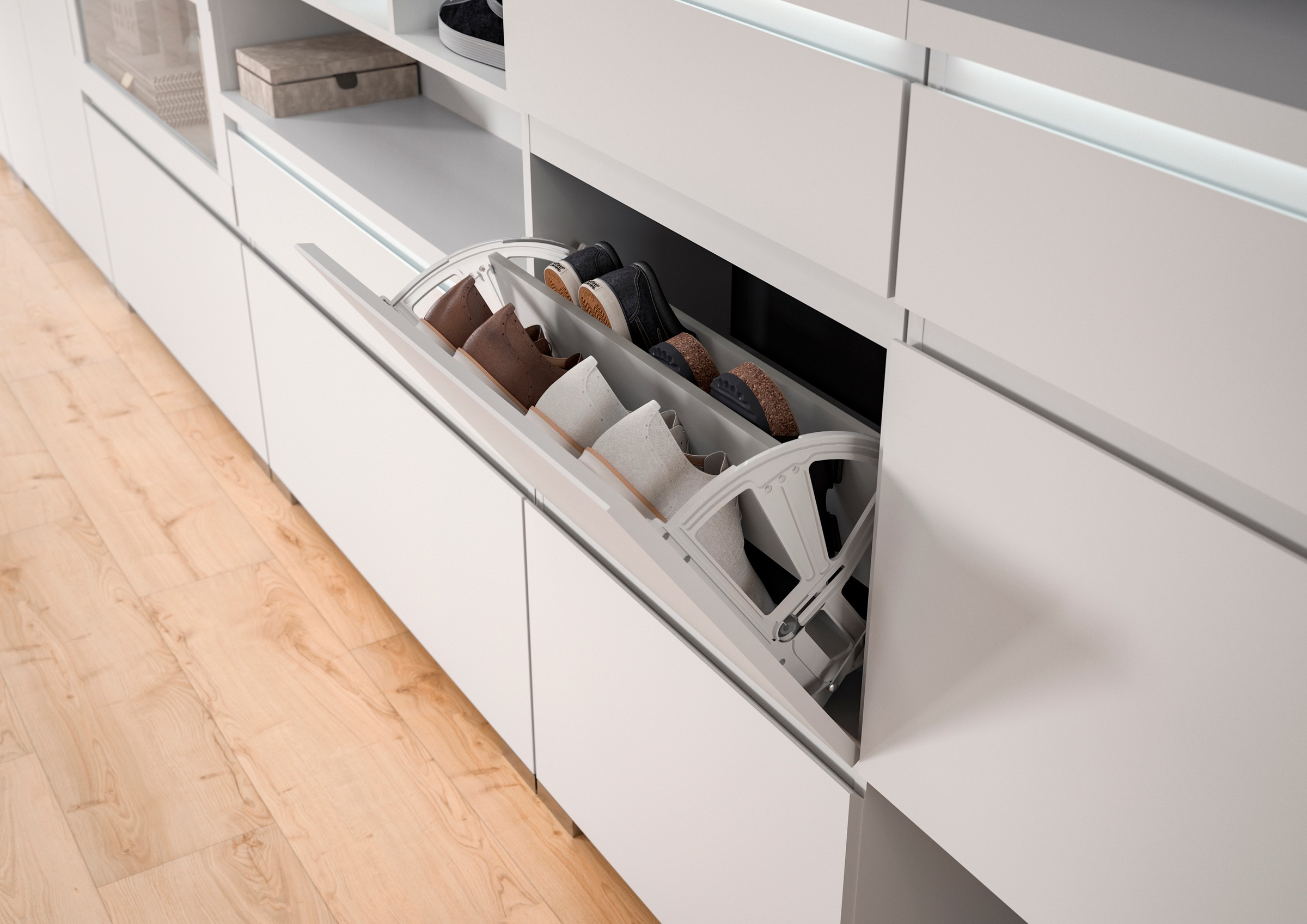 INOSIGN Schuhschrank »Skoskap, Tiefe 18cm, 2 Klappen mit Schuhwalze, Platz für 8 Schuhpaare«, hängend und stehend montierbar, Schuhkipper, Schuhkommode, Schuhregal