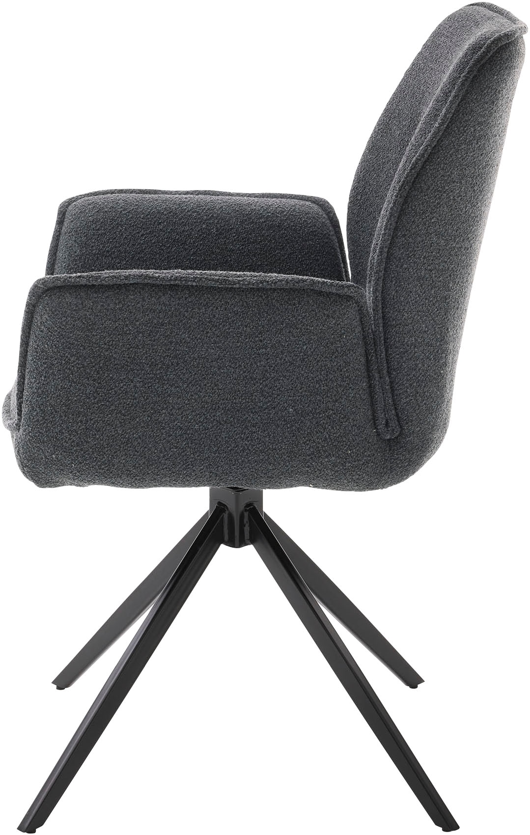 Musterring Esszimmerstuhl »Tiama«, (Set), 2 St., Bouclé, Stativgestell aus Eisen schwarz, 180° drehbar, Stoff Cord oder Bouclé