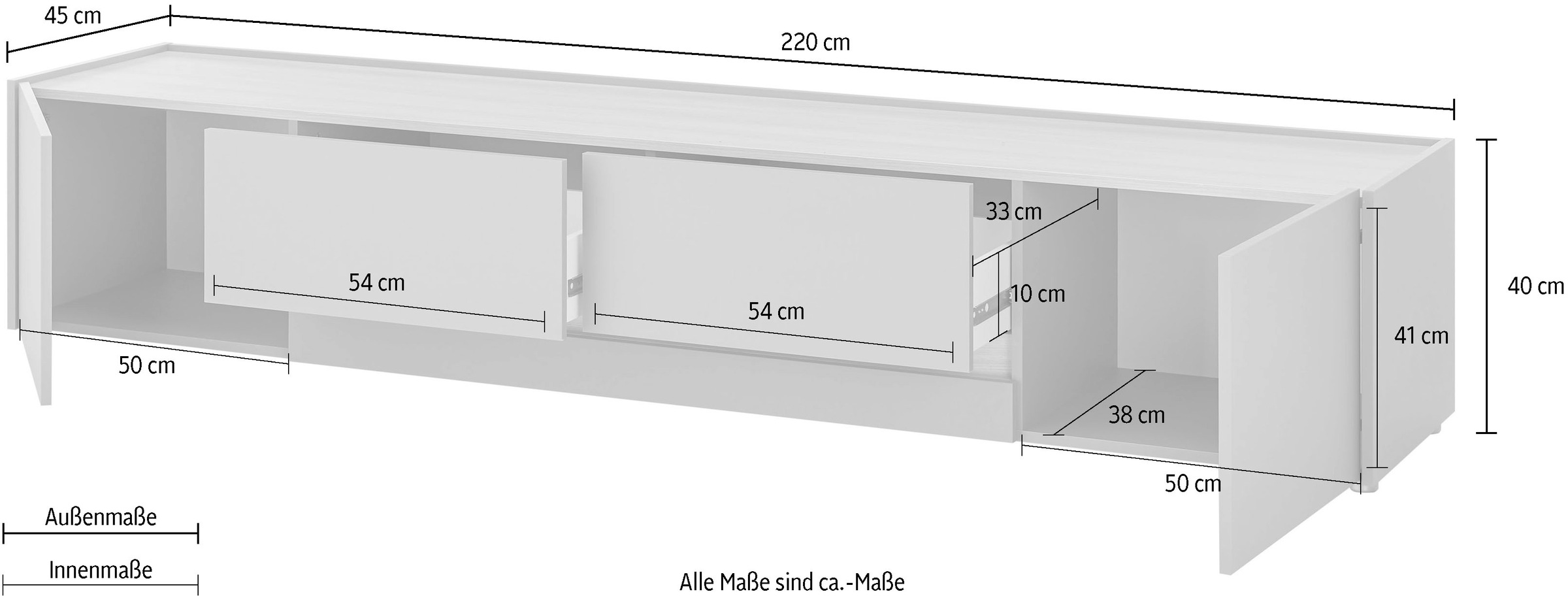 INOSIGN Lowboard »City/Giron, moderner TV-Schrank, Kommode, TV-Unterschrank«, zeitlos, modern, ausreichend Stauraum, vielseitig einsetzbar
