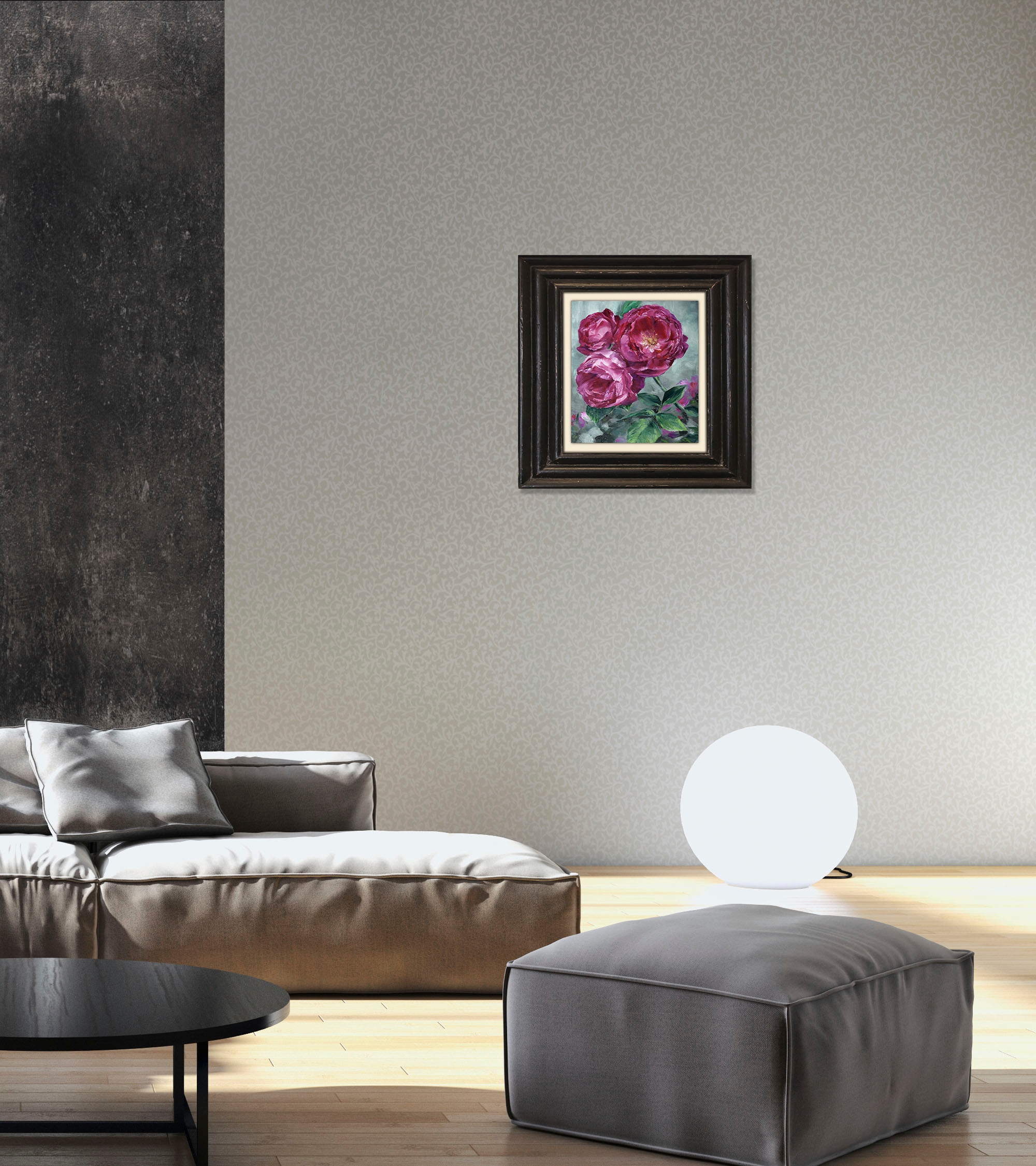 queence Leinwandbild »Pfingstrosen«, Kunst-Blumen-Blumenbilder-Stillleben-Garten-Gartenbilder, Premium-Leinwandstoff, Handarbeit aus Deutschland, 40x40cm