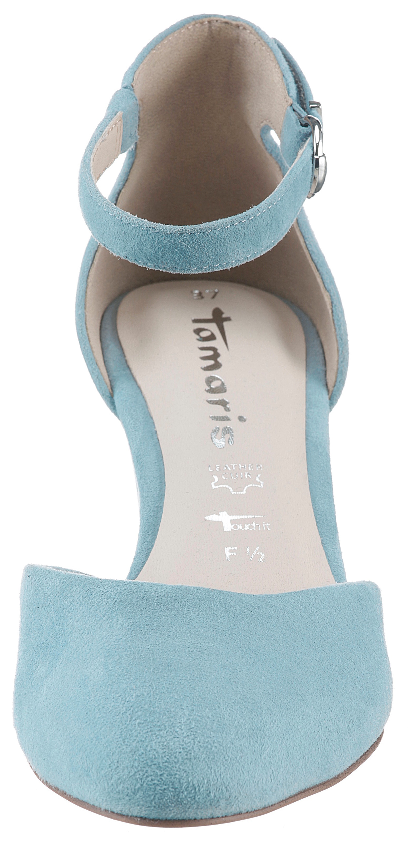 Tamaris Spangenpumps, Blockabsatz, gelenkoffener Abendschuh mit Fesselriemchen
