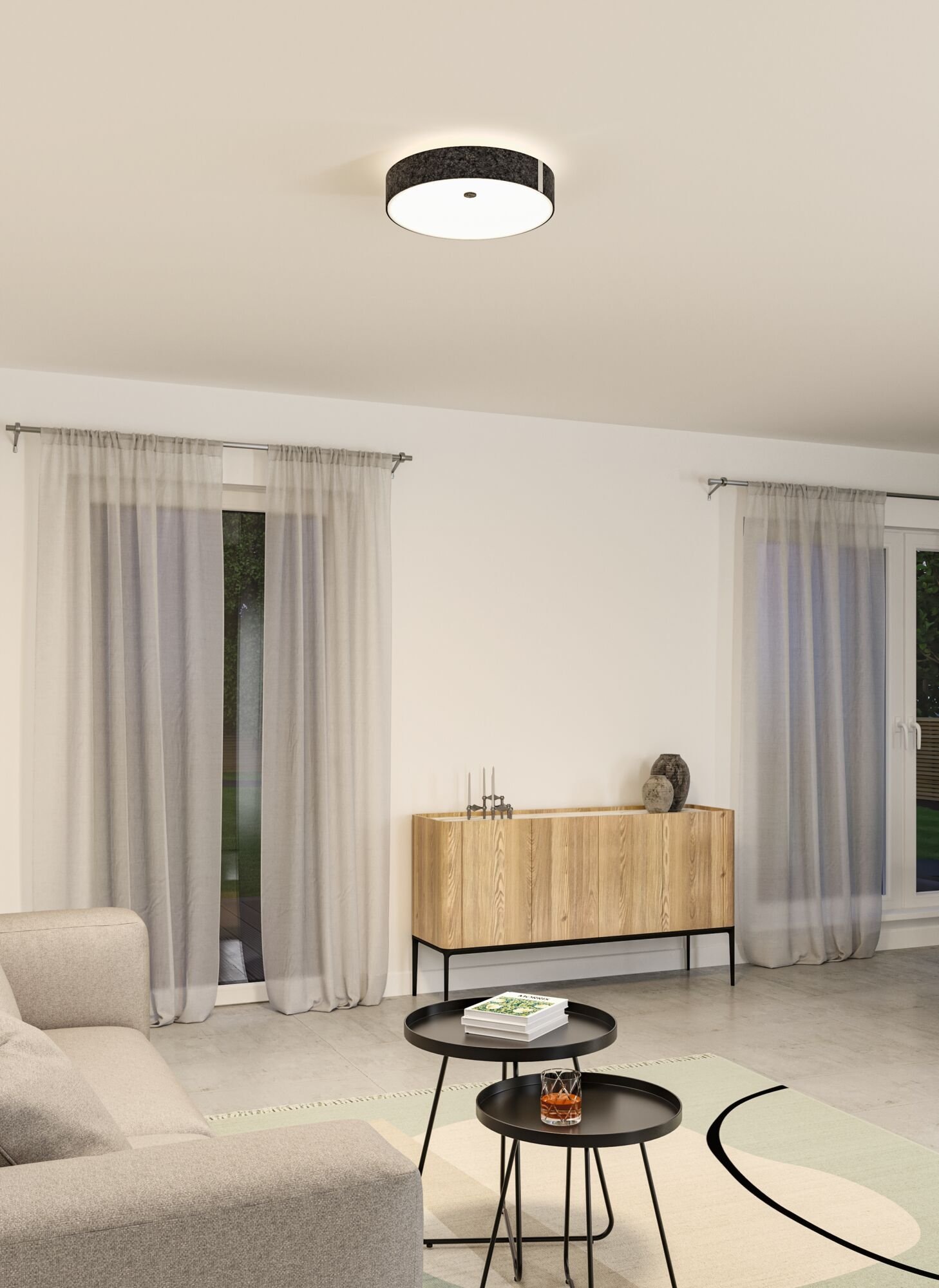 Paulmann LED Deckenleuchte »Malika 2700K 2300lm 230V 29W Anthrazit«, 1 flammig, 3-Step-Dim