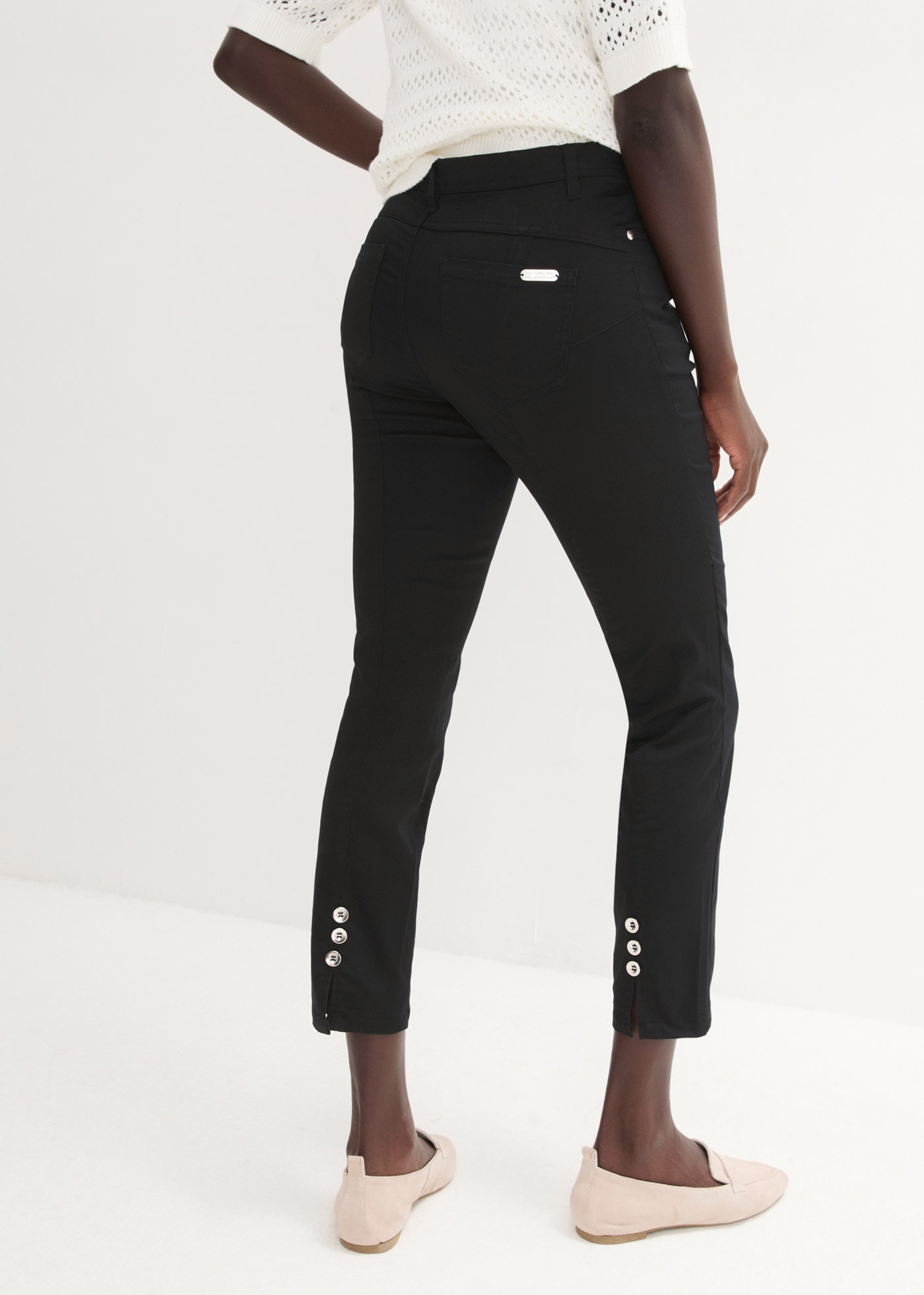 bonprix Stretch-Hose »Stretchhose aus Baumwolle«  aus Baumwolle, Polyester und Elasthan, Slim Fit Passform, 7/8-Länge