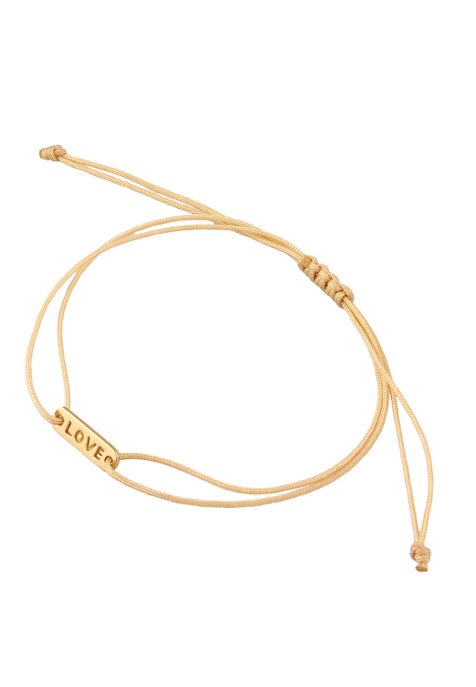 Elli Armkette »Armband Plättchen LOVE 925 Sterling Silber vergoldet«