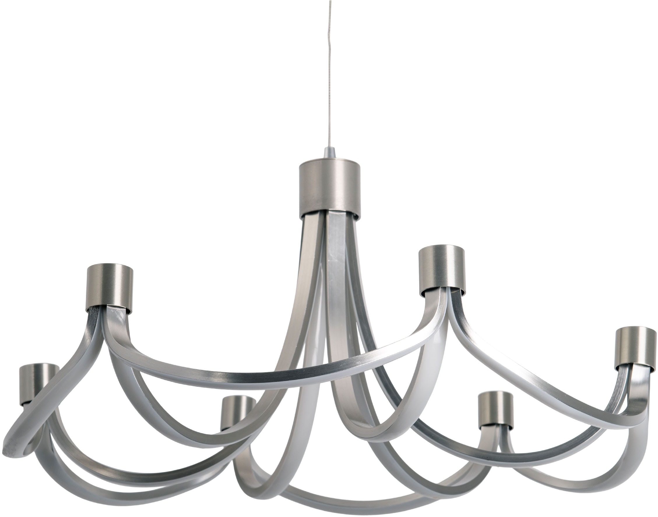 näve LED Pendelleuchte »Festos« LED-Modul 1 Stk. Kronleuchter, stufenweise dimmbar, satiniertes Metall, H: 150cm