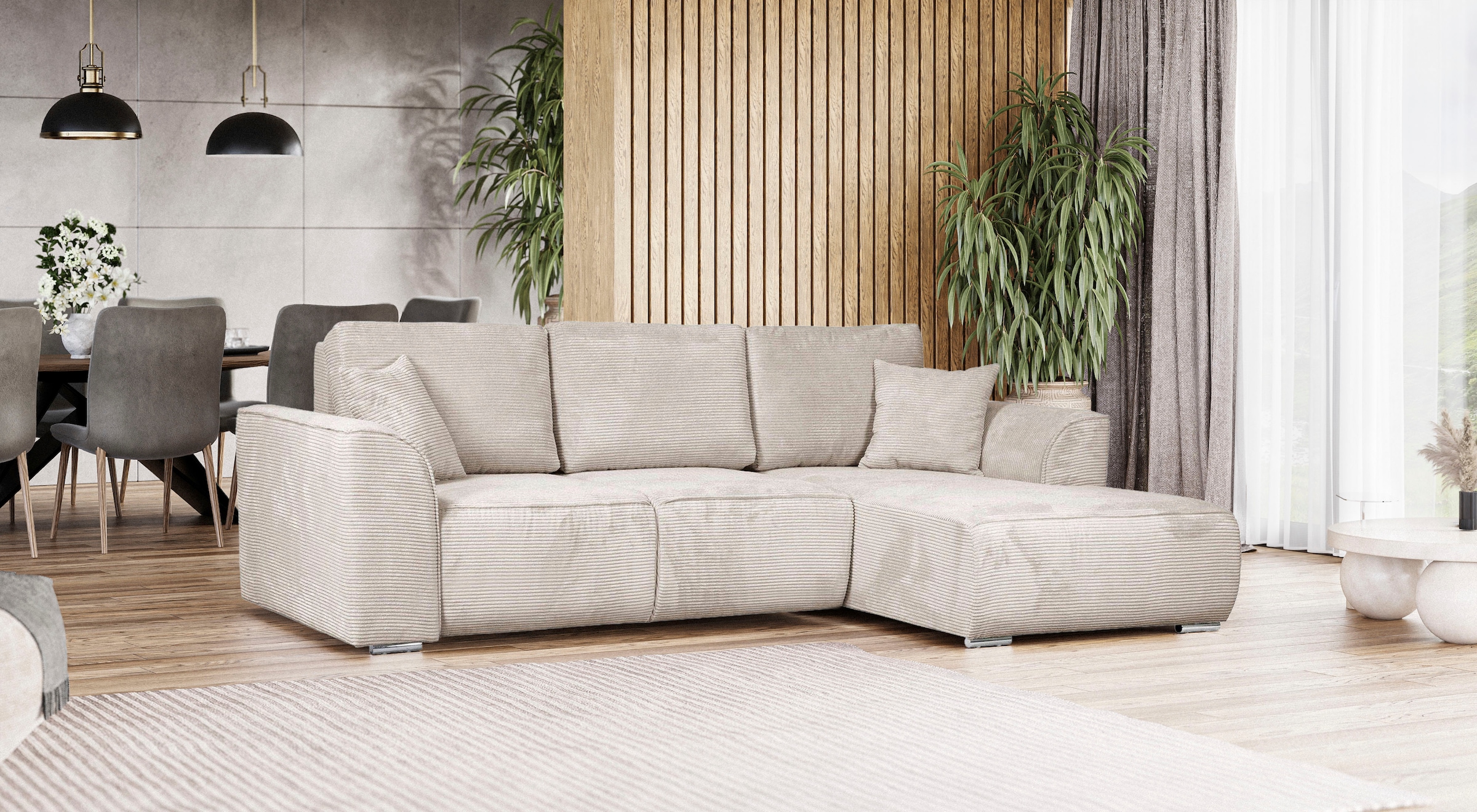 OTTO home »BEATRICE optionale Schlafsofa mit Bettkasten, B/T/H: 265/170/86 cm« L-Form, wahlweise auch mit Bettfunktion und Bettkasten