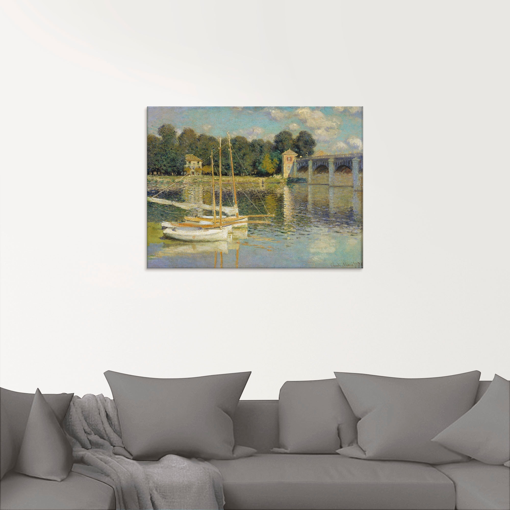 Artland Glasbild »Die Brücke von Argenteuil. 1874«, Boote & Schiffe, (1 St.), in verschiedenen Größen