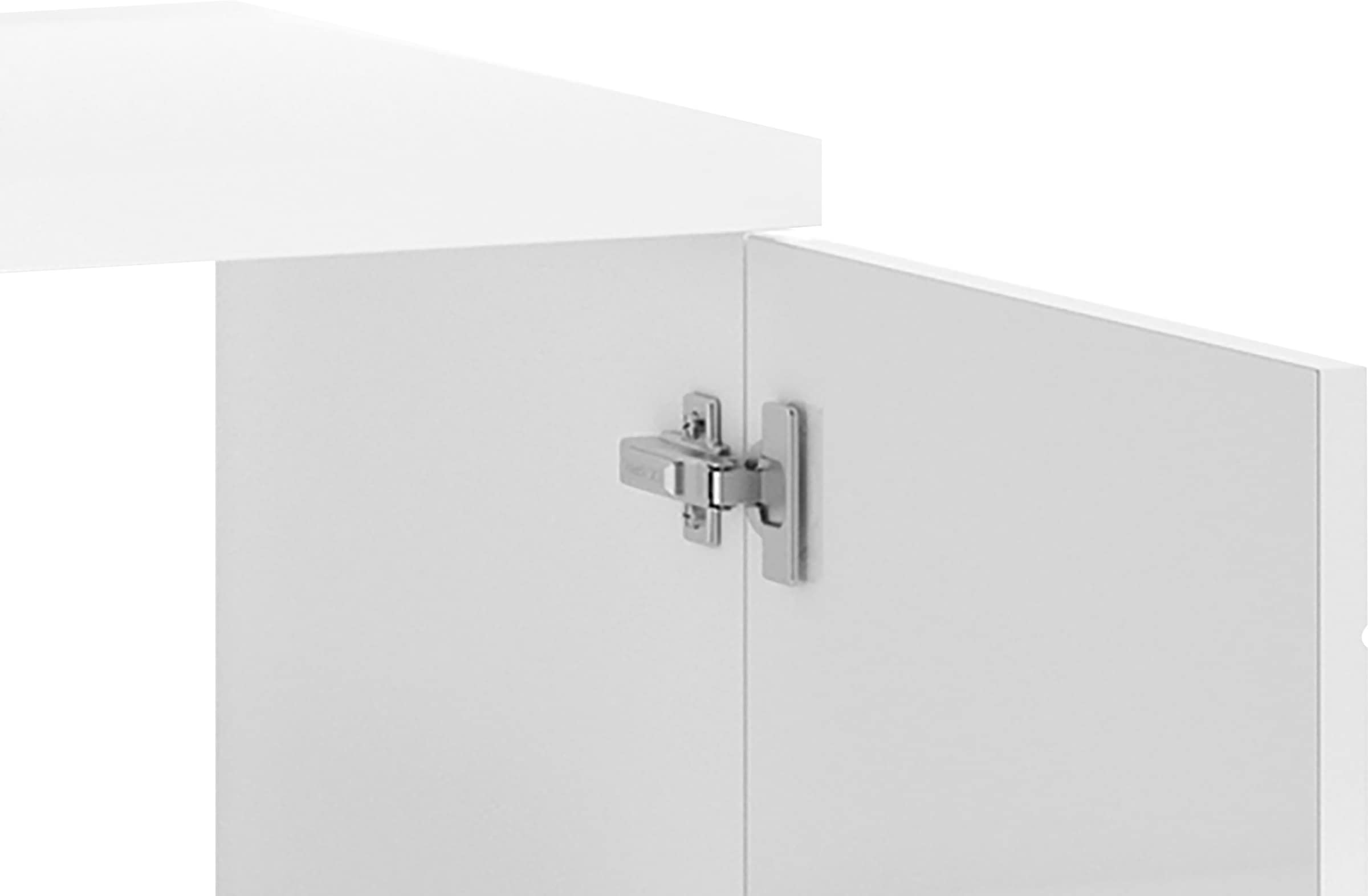 byLIVING Waschbeckenunterschrank »Nebraska«, Breite 60 cm, mit Hochglanzlackierung und verchromten Metallgriffen