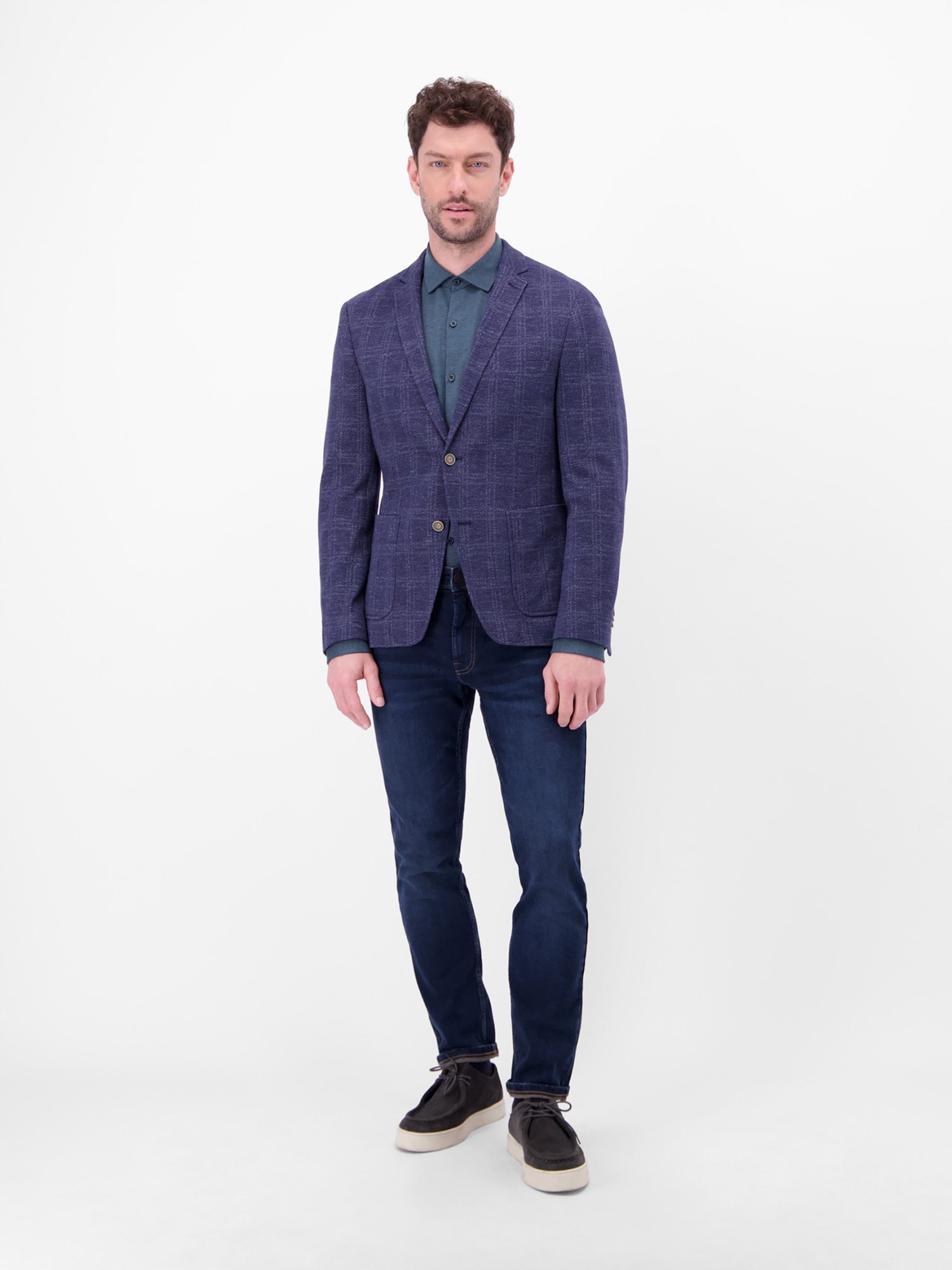 LERROS Langarmhemd »Jerseyhemd mit 2-Knopf-Manschette und Kentkragen«