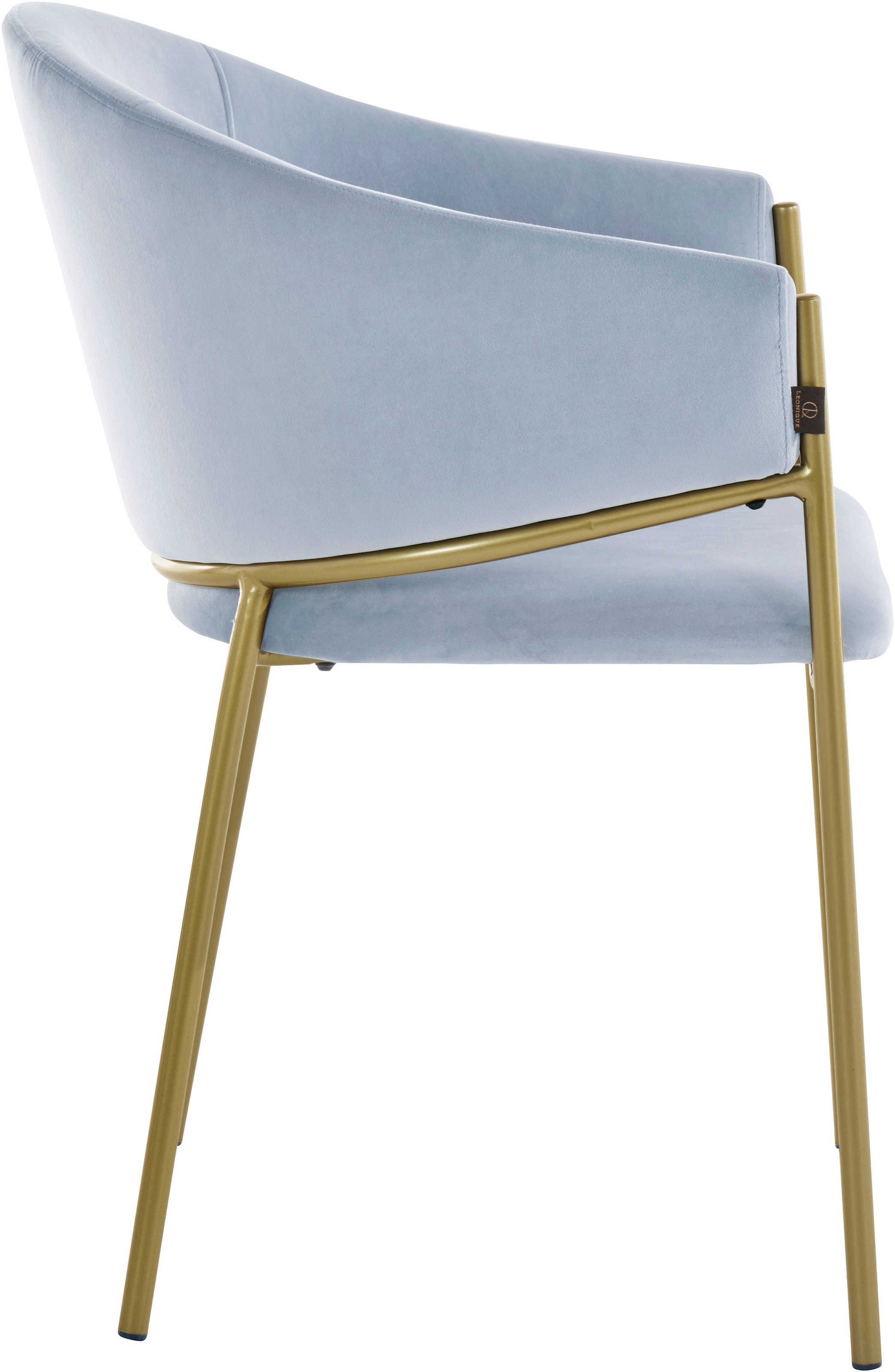Leonique Esszimmerstuhl »Évreux«, 2 St., Veloursstoff, einem mit Sitzhöhe Metallgestell, goldenen cm 49 auf bestellen Raten