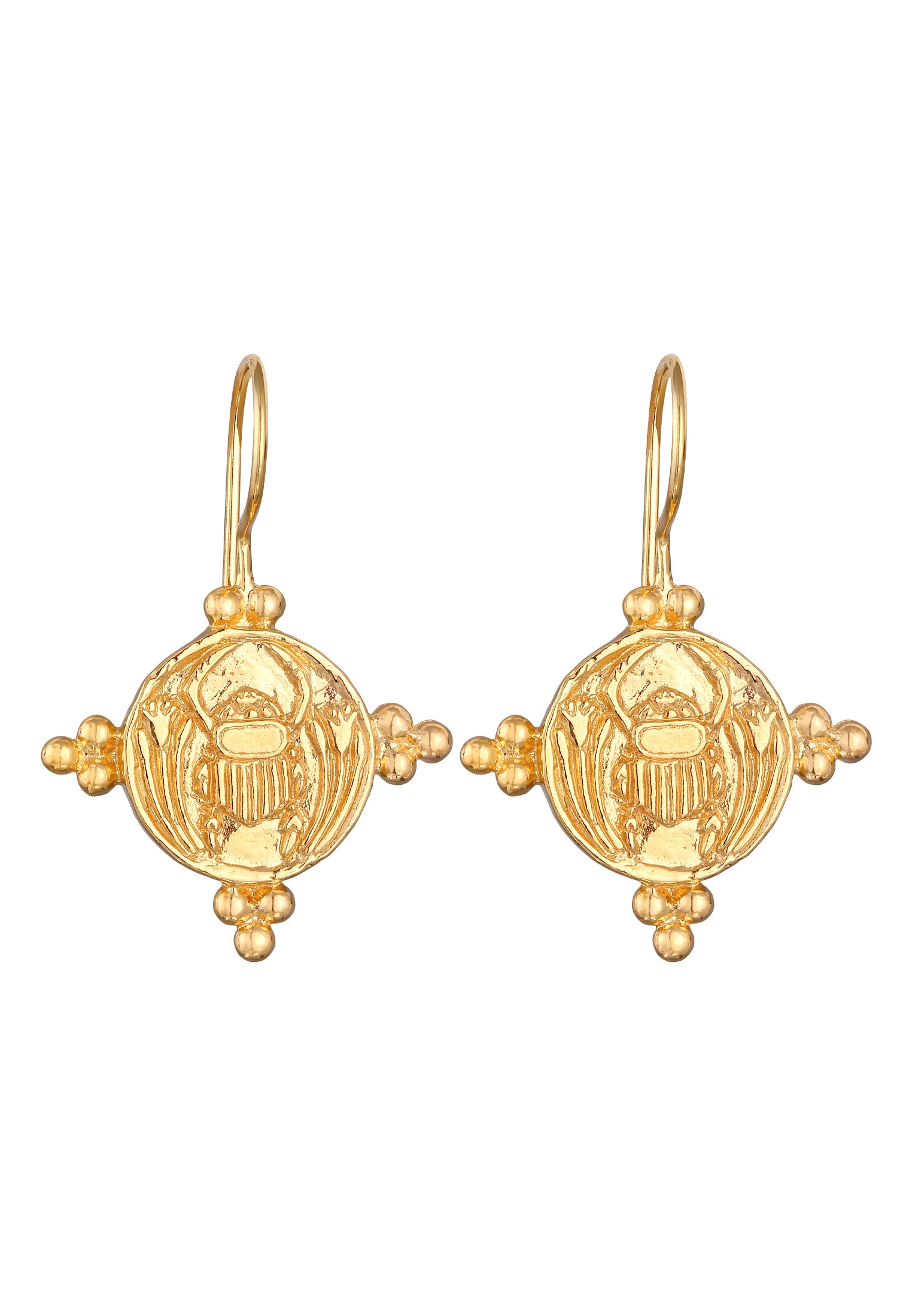 HAZE & GLORY Paar Ohrhänger »Ohrringe Münze Antik - Skarabäus 925 Silber«