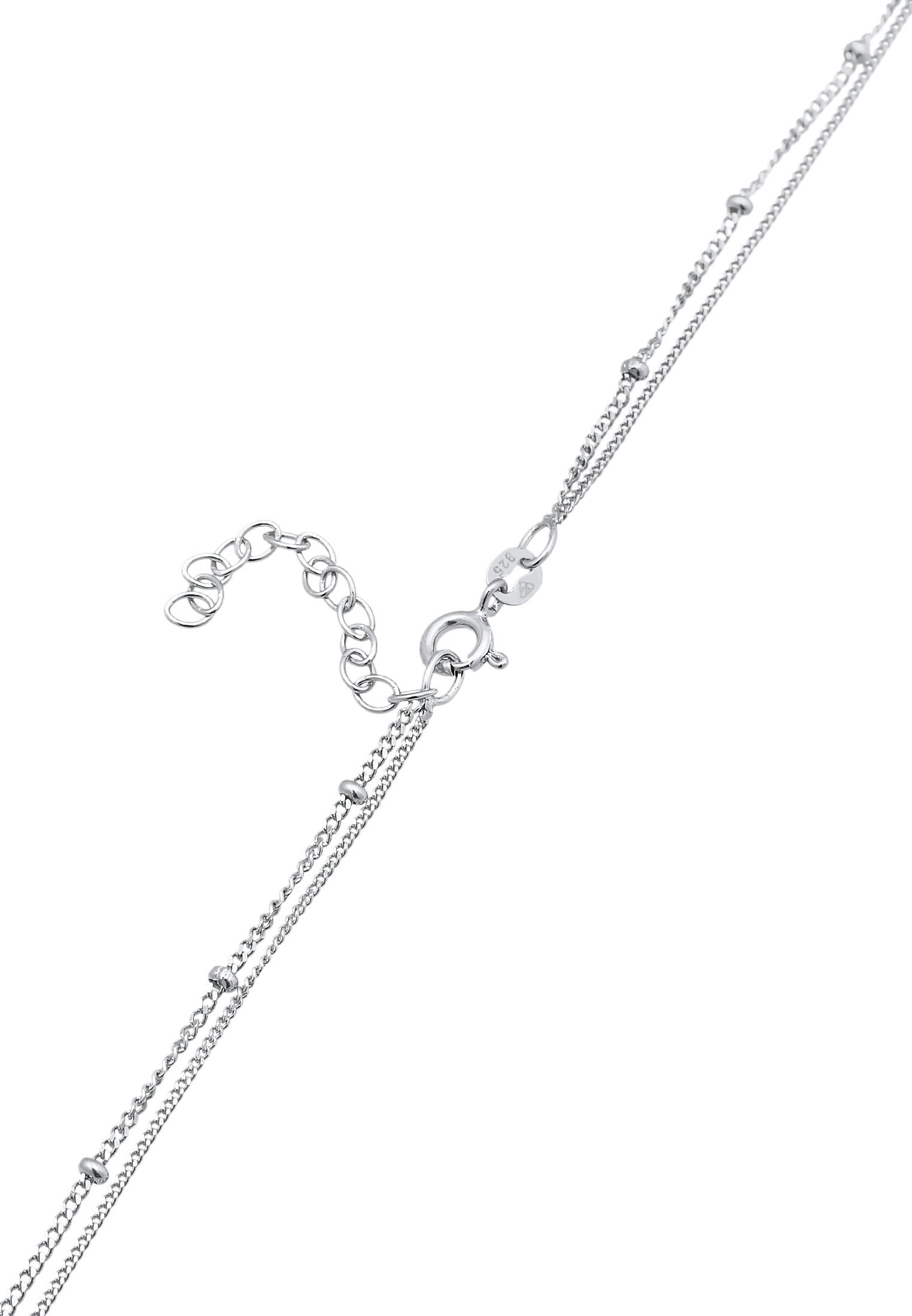 Elli Silberkette »Halskette Choker Layer Kugelkette Plättchen 925 Silber«