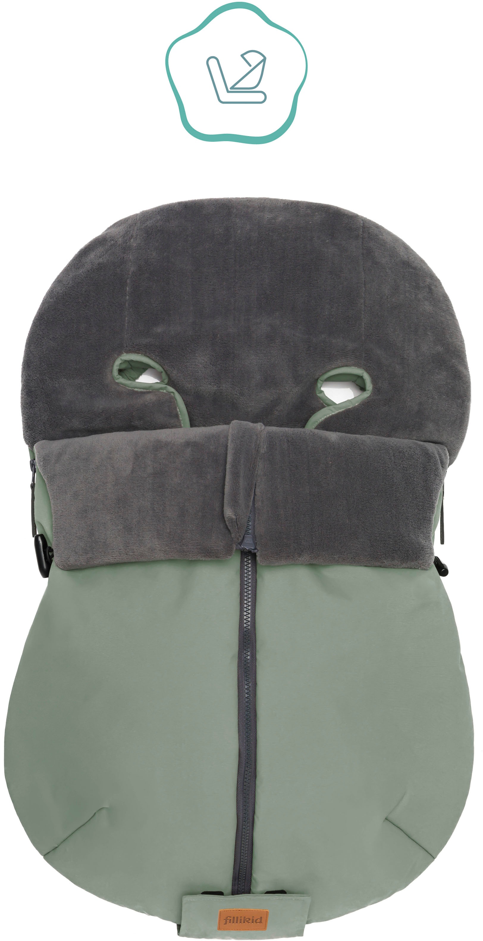 Fillikid Fußsack »Sella Elite, Winterfußsack, salbei«, für Babyschalen