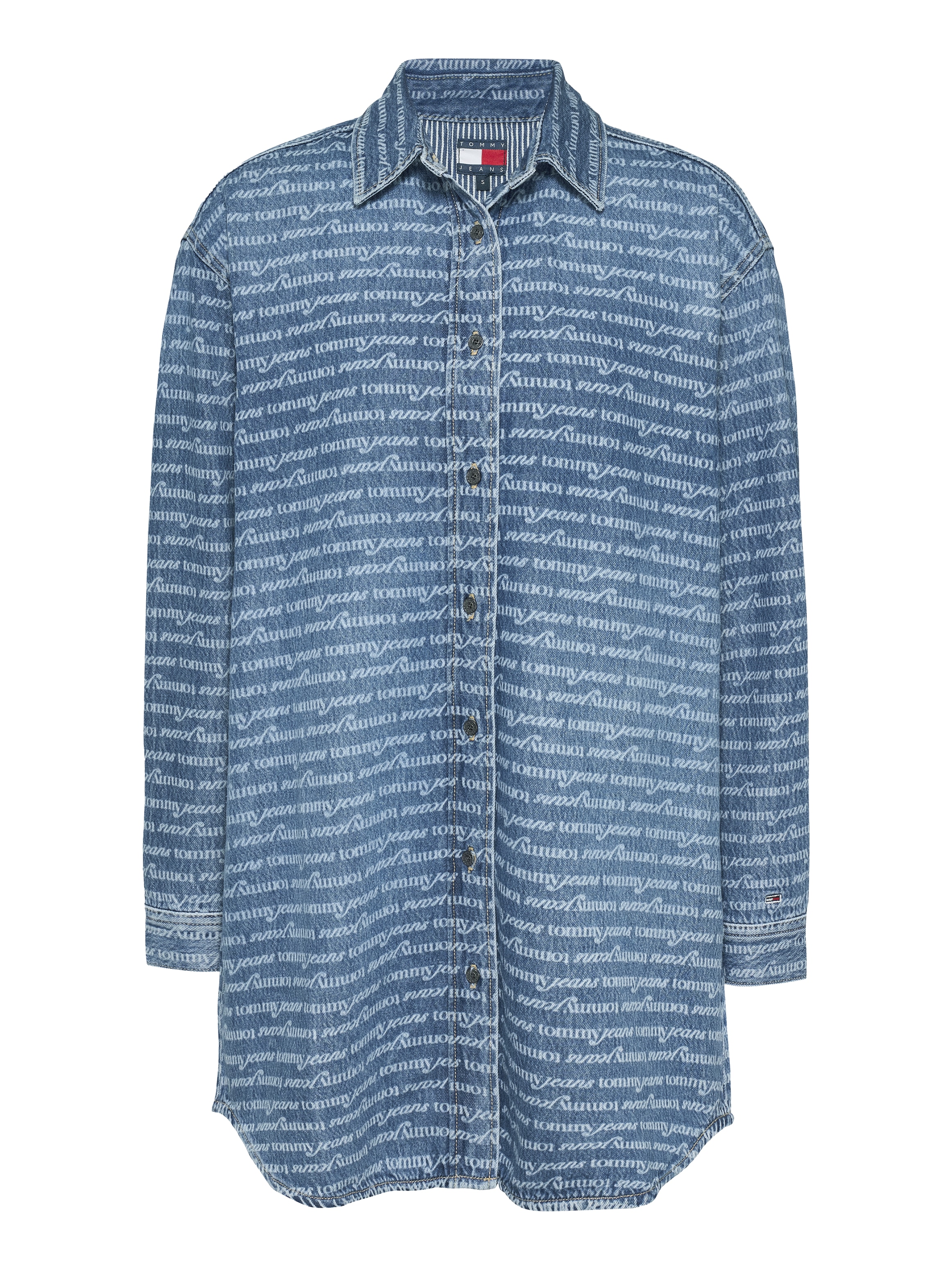 Tommy Jeans Hemdblusenkleid »RELAXED SHIRT DRESS AI6056 EXT«, mit Allover-Brand-Muster