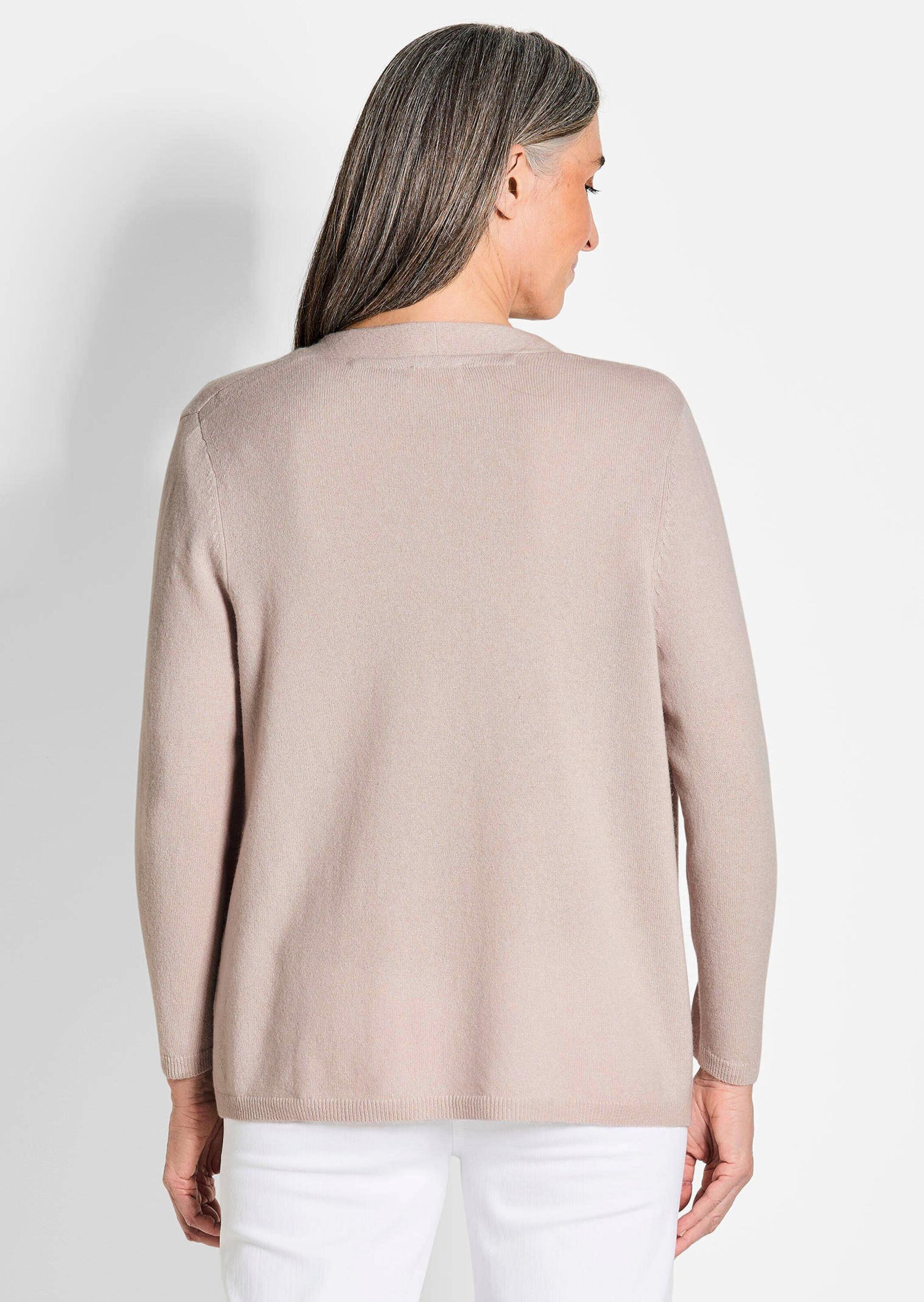 GOLDNER Strickjacke »Kurzgröße Cardigan in langer offener Form«