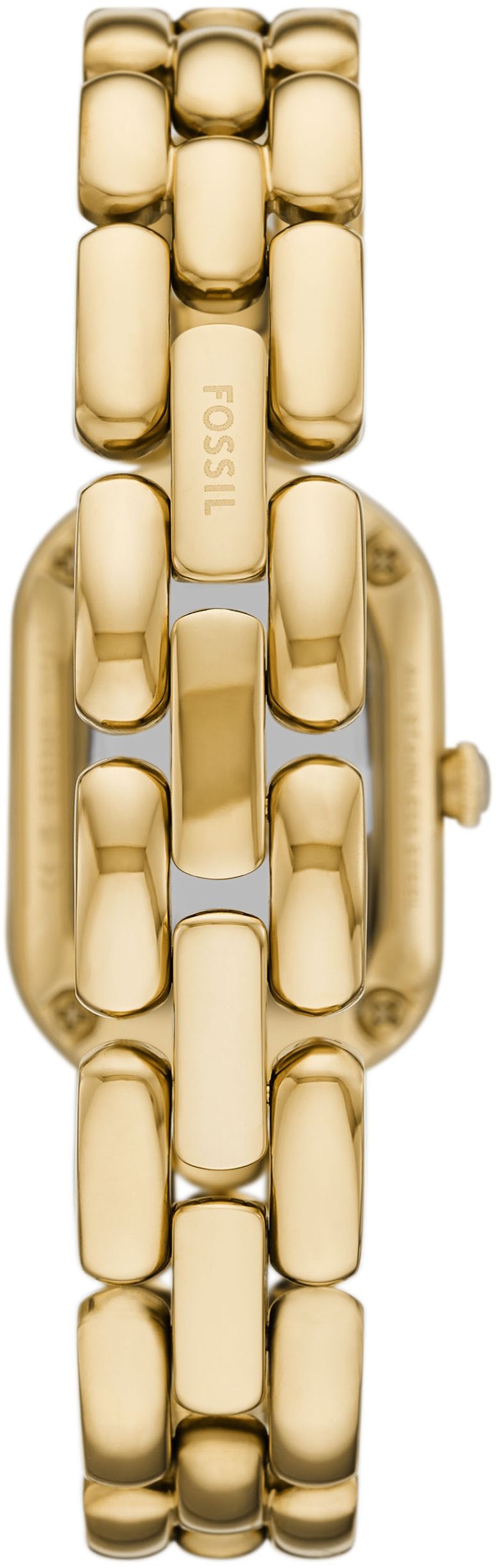 Fossil Quarzuhr »SLOAN«, Armbanduhr, Damenuhr, Edelstahlarmband, analog, Glasstein