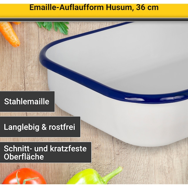 Krüger Auflaufform »Husum«, Emaille, 36 cm mit 3 Jahren XXL Garantie