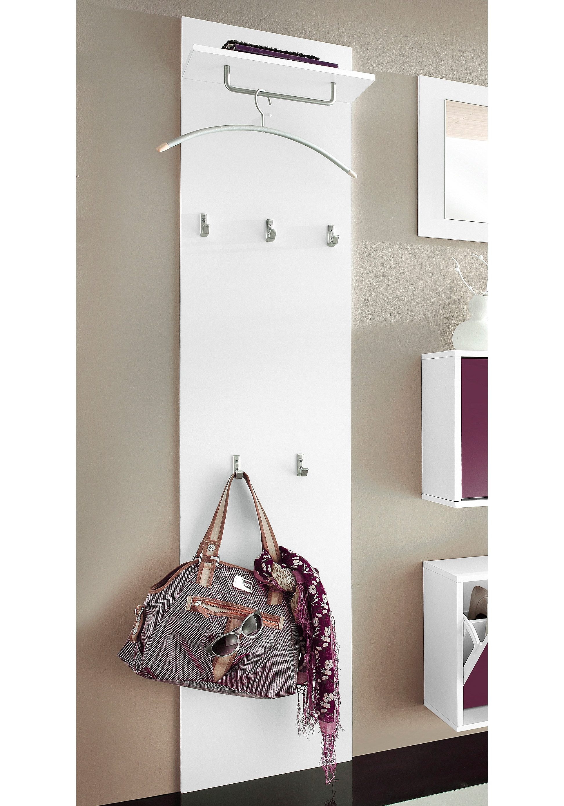 borchardt Möbel Garderobenpaneel "Rena, Wandgarderobe 160 cm" 5 Haken, Kleiderstange, Hutablage
