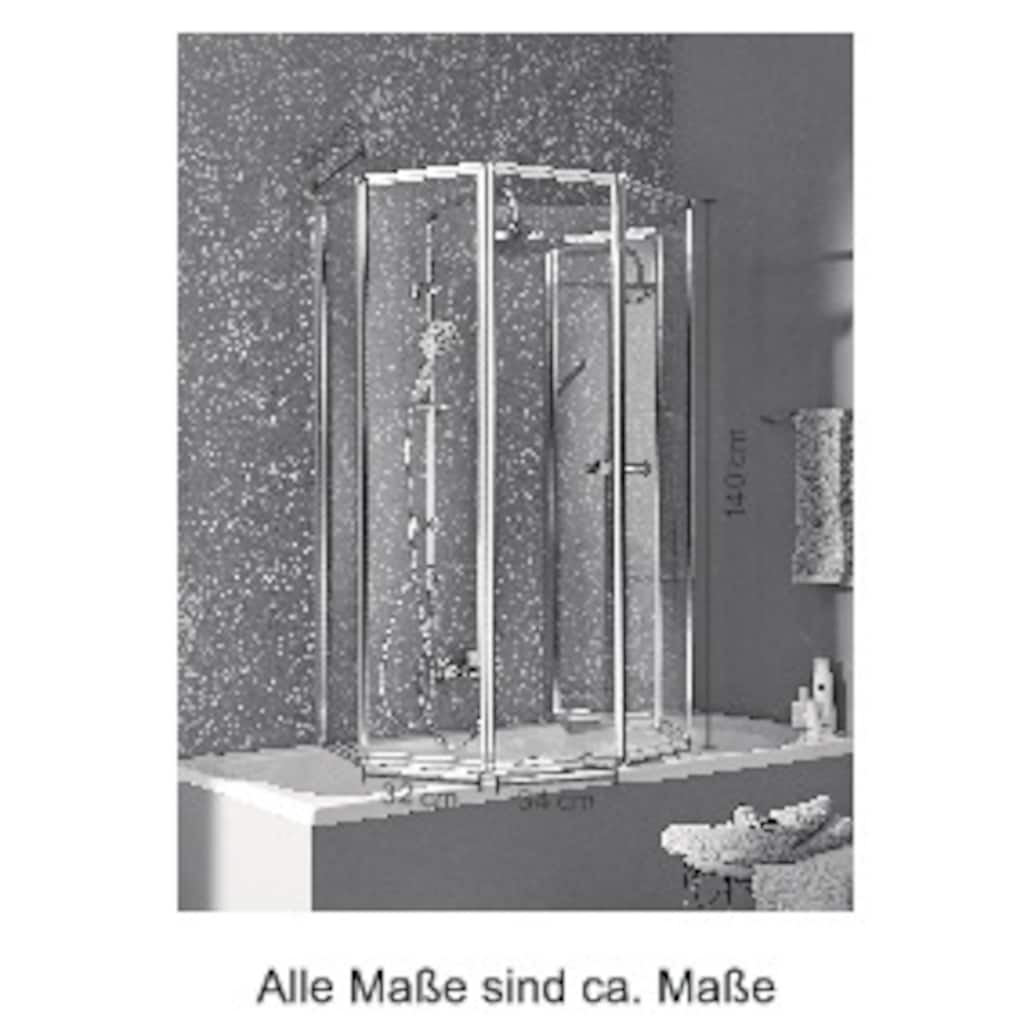 welltime Badewannenaufsatz »Summer«, (6 tlg.), Badewannenfaltwand, Glaswand bestehend aus 6 Elementen