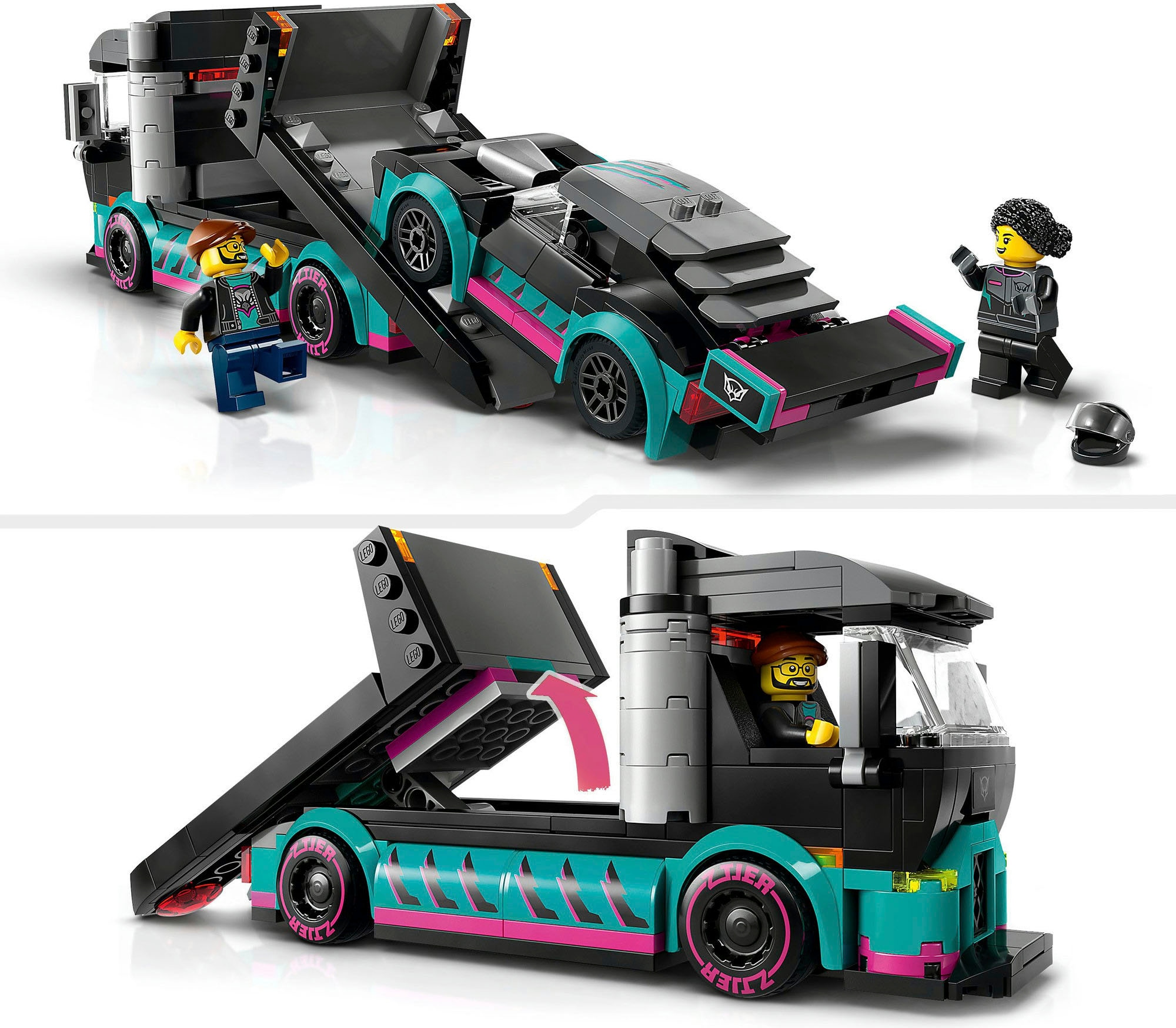 LEGO® Konstruktionsspielsteine »Autotransporter mit Rennwagen (60406), LEGO City«, (328 St.), Made in Europe