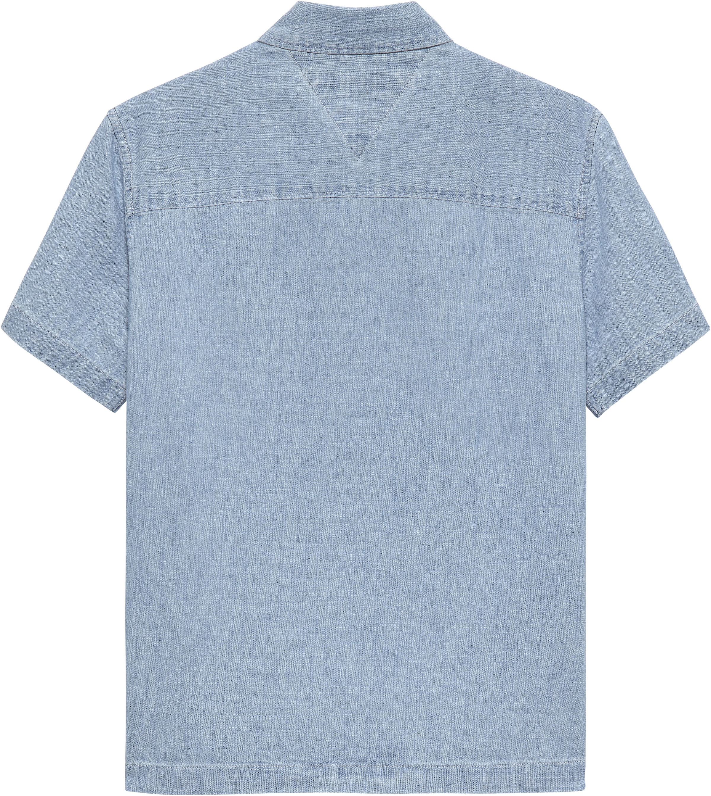 Tommy Hilfiger Kurzarmhemd »WAVY FLAG HERRINGBONE SHIRT SHORT SLEEVE« Kinder bis 16 Jahre, Denim-Look