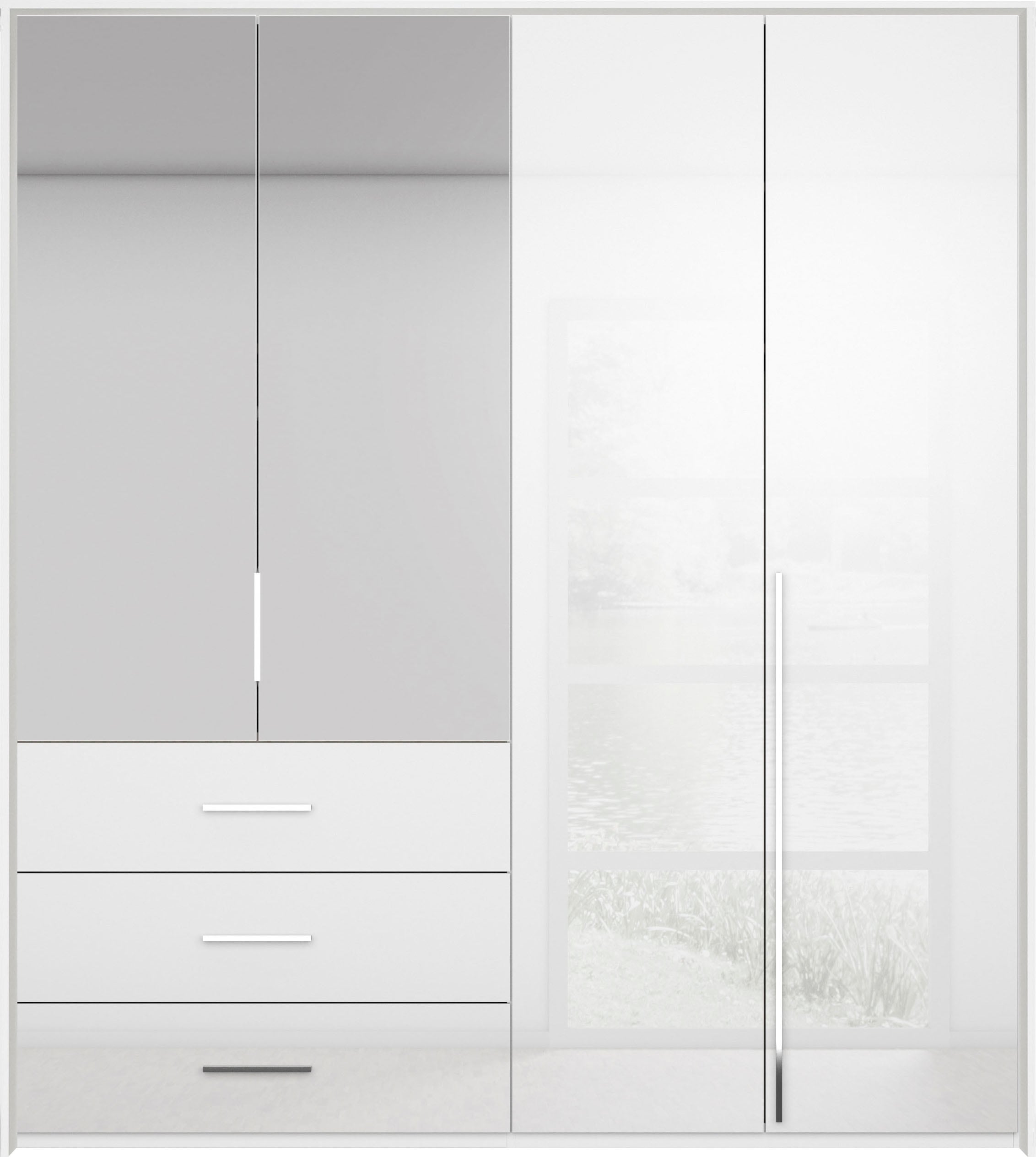 rauch Drehtürenschrank »Kleiderschrank Schrank Garderobe Wäscheschrank MONTCLAR« in den Breiten 204/254/304 cm, inkl. SOFT-CLOSE-FUNKTION,  Passepartout optional mit Beleuchtung, inkl. Zubehör MADE IN GERMANY