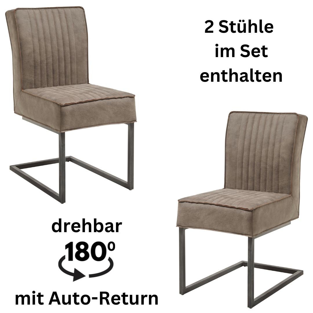 Stolkom Sitzbank und Freischwinger »Linda«Microfaser, Federkern im Sitz