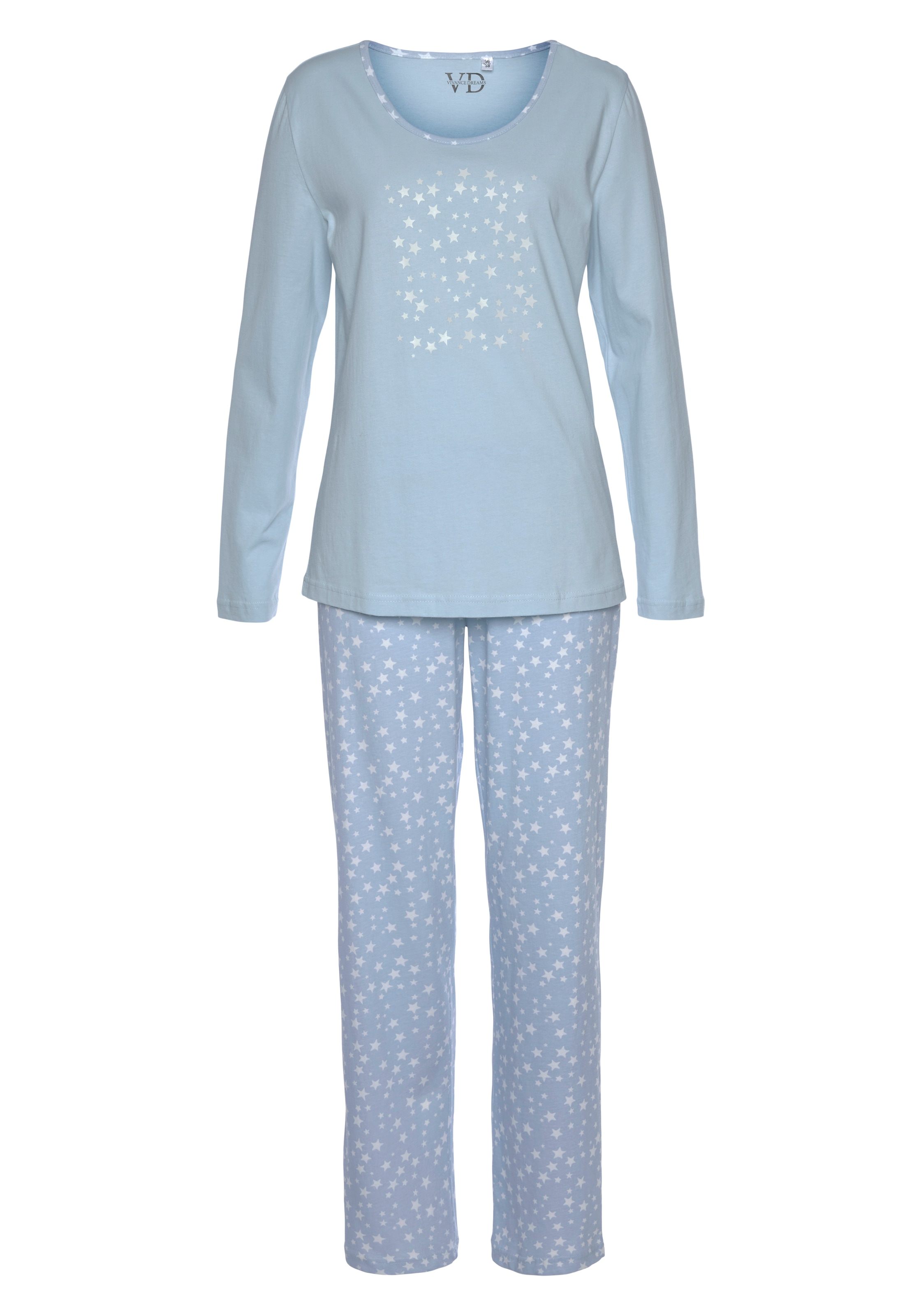 Vivance Dreams Pyjama, (2 tlg.), mit Sternenprint