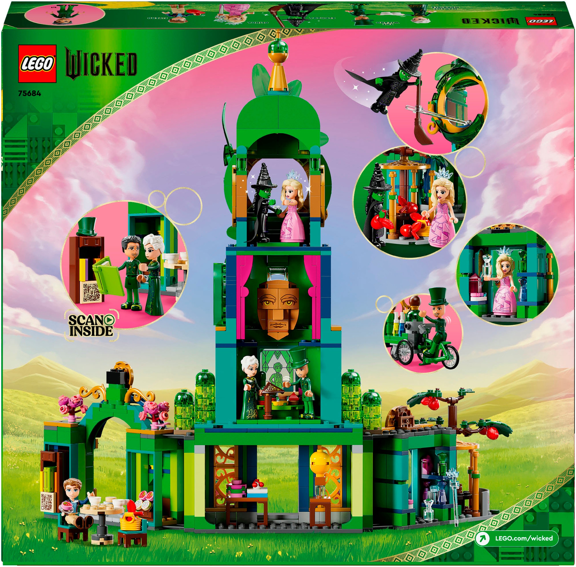 LEGO® Konstruktionsspielsteine »Willkommen in Emerald City (75684), LEGO Wicked«, (945 St.), Made in Europe