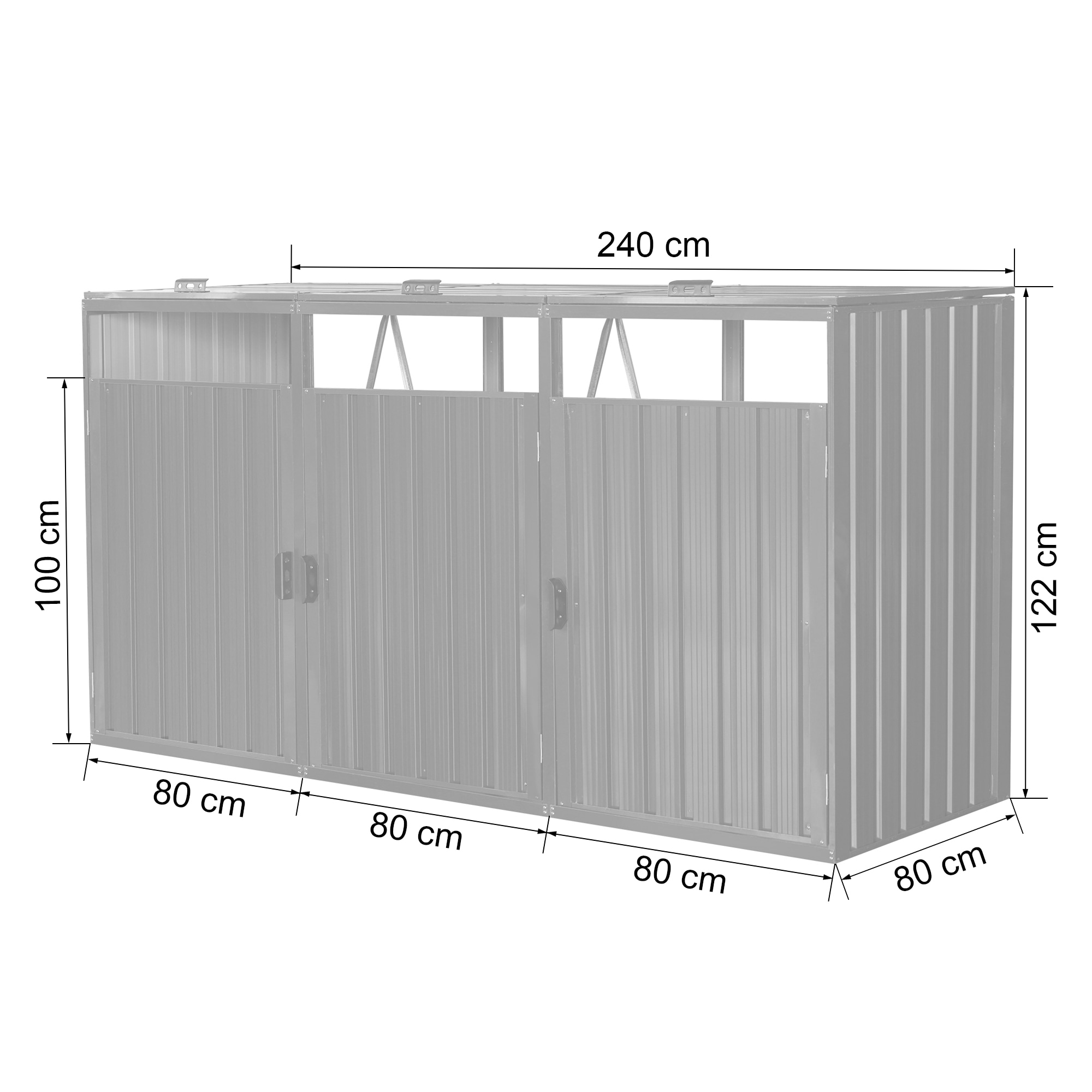KONIFERA Mülltonnenbox »BS-MK3« BxTxH: 240x80x122 cm