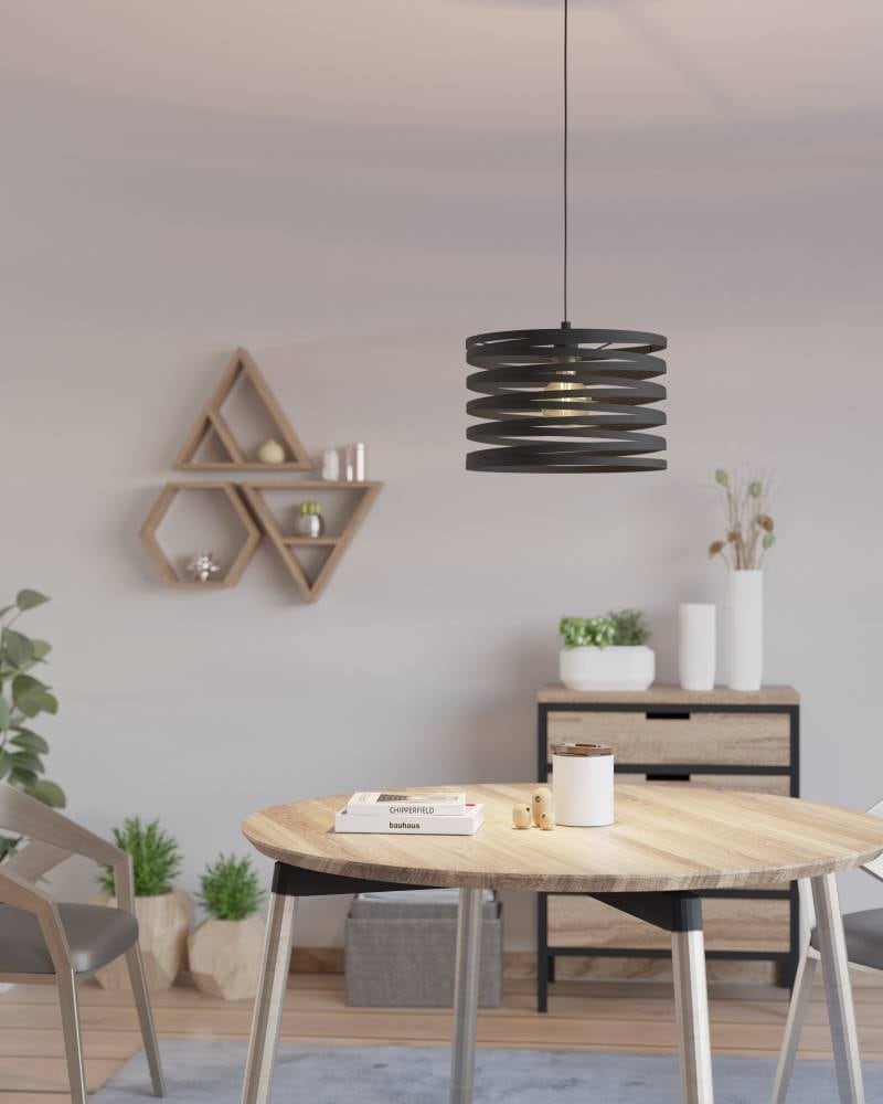 EGLO Hängeleuchte »CREMELLA Pendellampe, Stahl, IP20, E27, Esszimmerlampe, Vintage, Lampe« E27 1 Stk. Hängeleuchte, H110 x Ø37 cm, schwarz, 1X40W exkl.