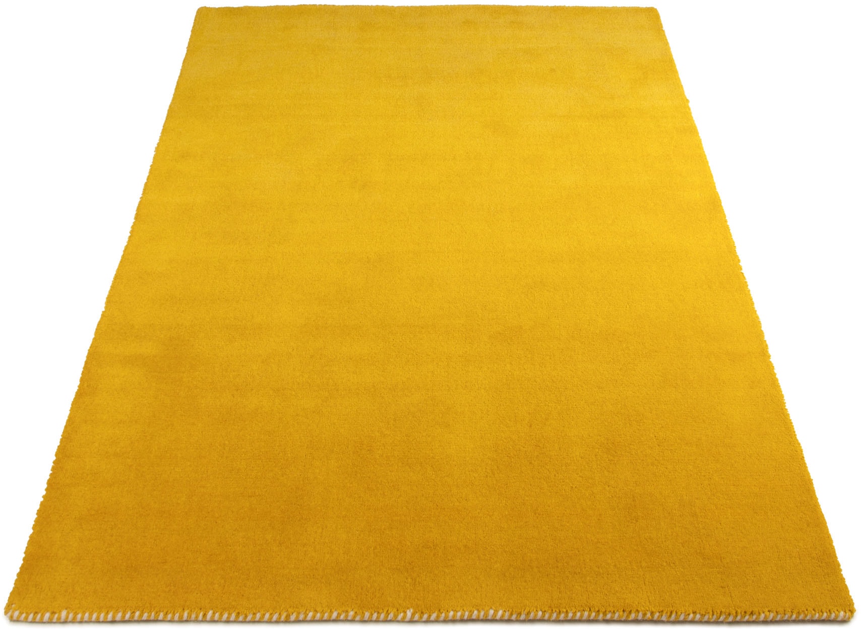 carpetfine Wollteppich »Gabbeh Lola Uni«, rechteckig, 14 mm Höhe, mit natürlichem Pflanzenmaterial von Hand gewebt, auch in Rund