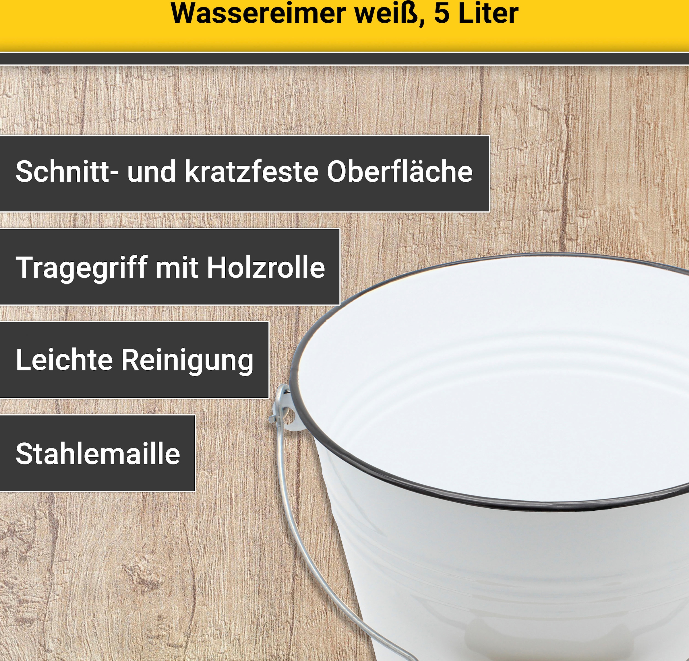 Krüger Putzeimer, (1 tlg.), Emaille, 5 Liter