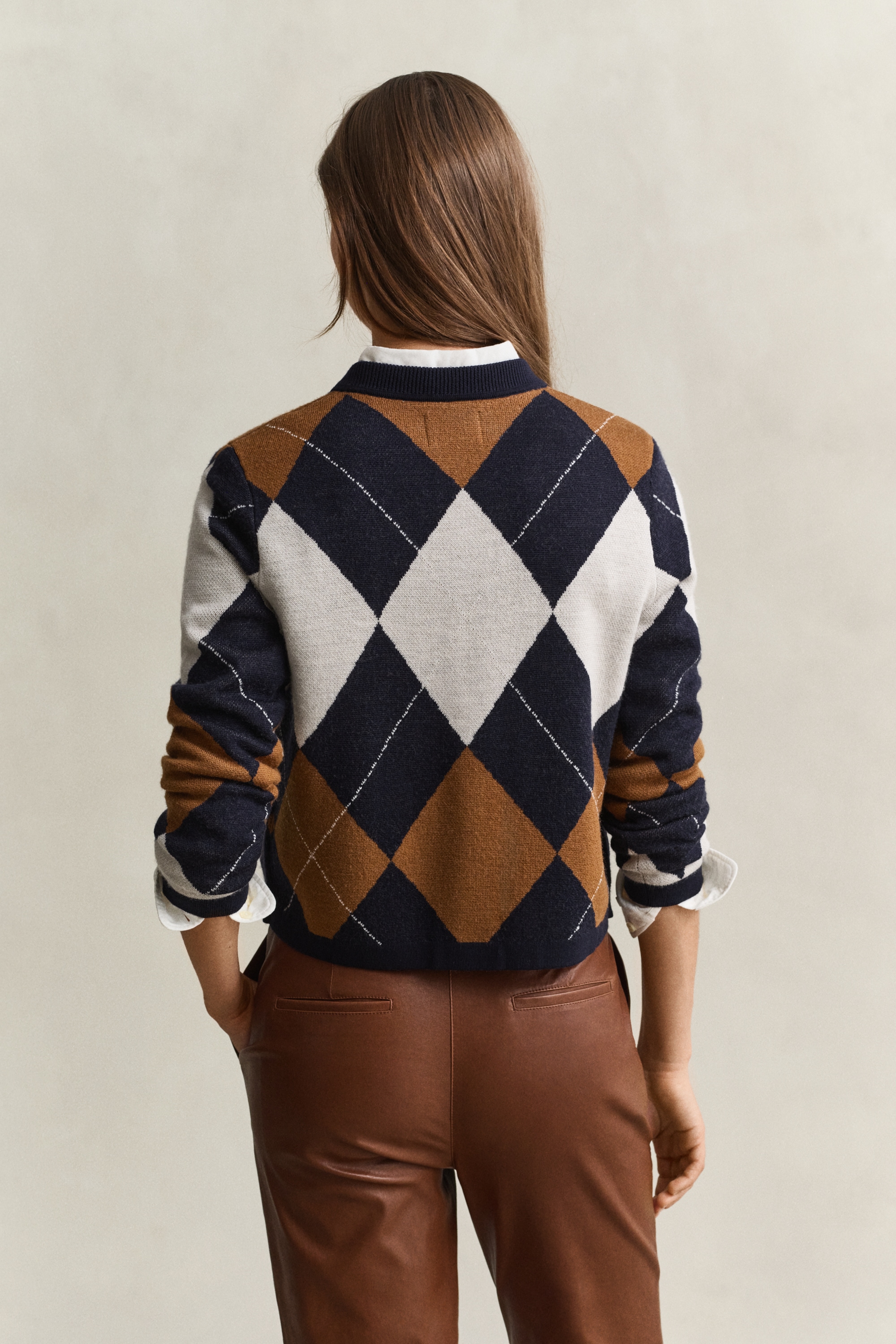 Gant Cardigan »ARGYLE C-NECK« aus Wolle