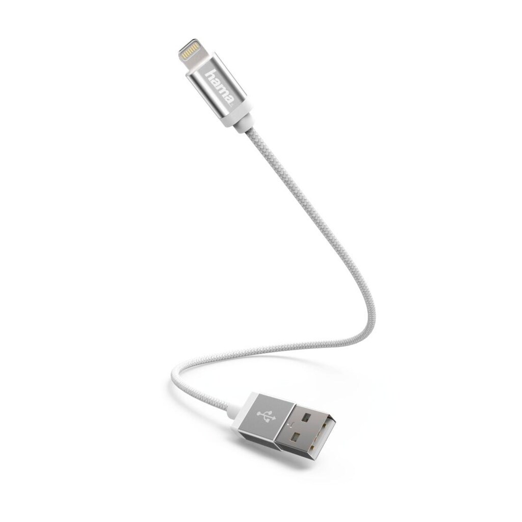 Hama USB-Kabel »Lade-/Datenkabel, Lightning, 0,2 m, Weiß, USB-Kabel«, 20 cm