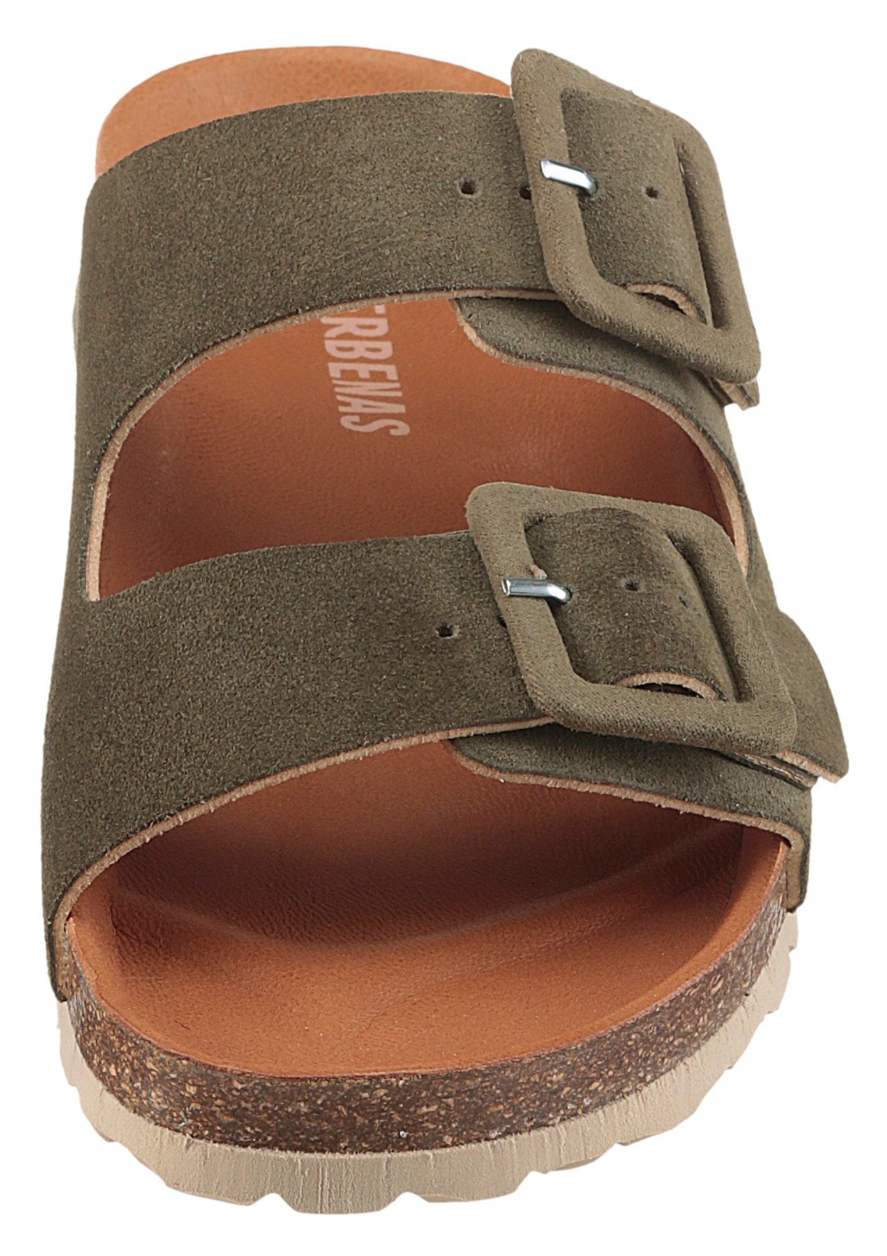 VERBENAS Pantolette »Randell Velour«, Sommerschuh, Schlappen, Hausschuh, Urlaubschuh mit Softfußbett