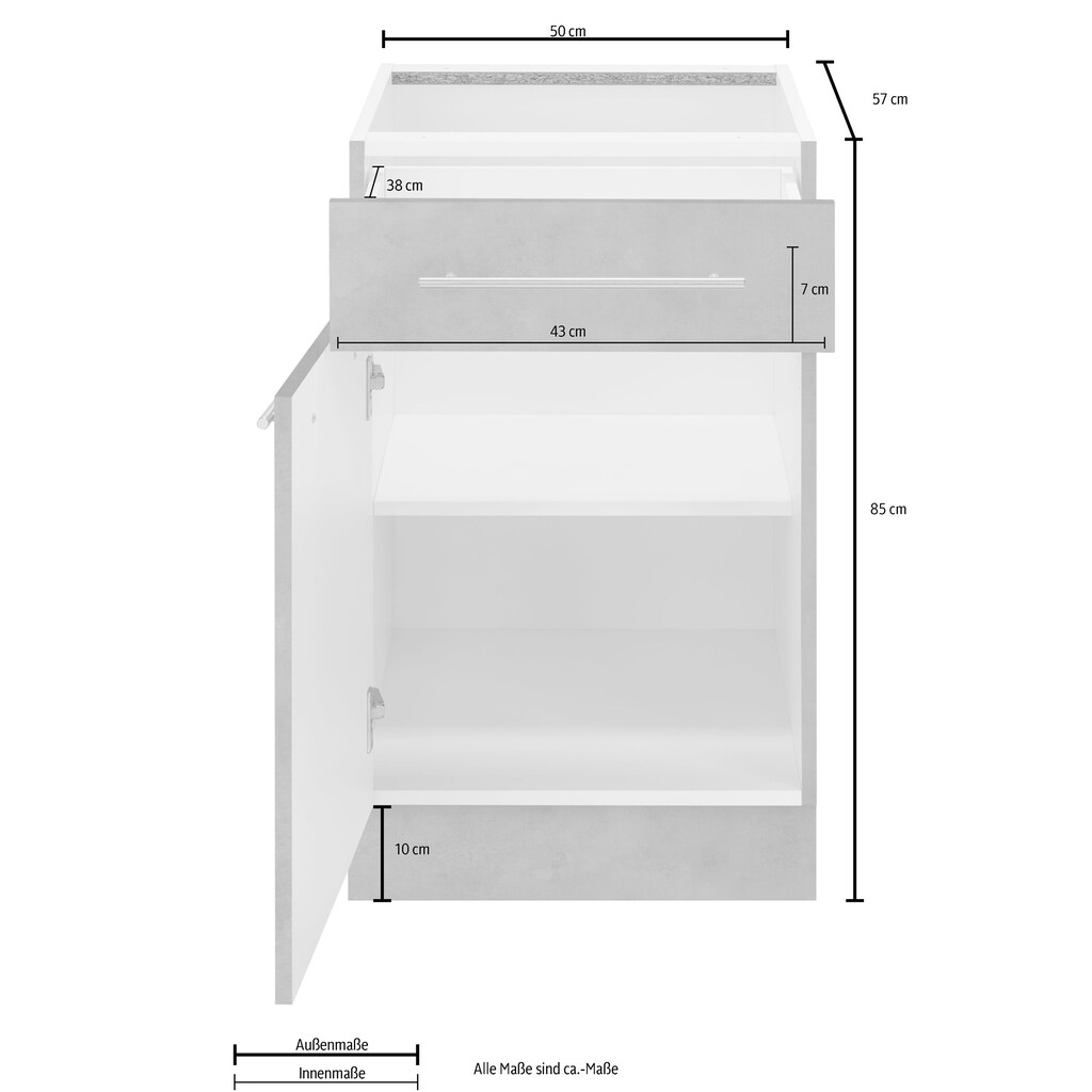 wiho Küchen Unterschrank »Flexi2«, Breite 50 cm