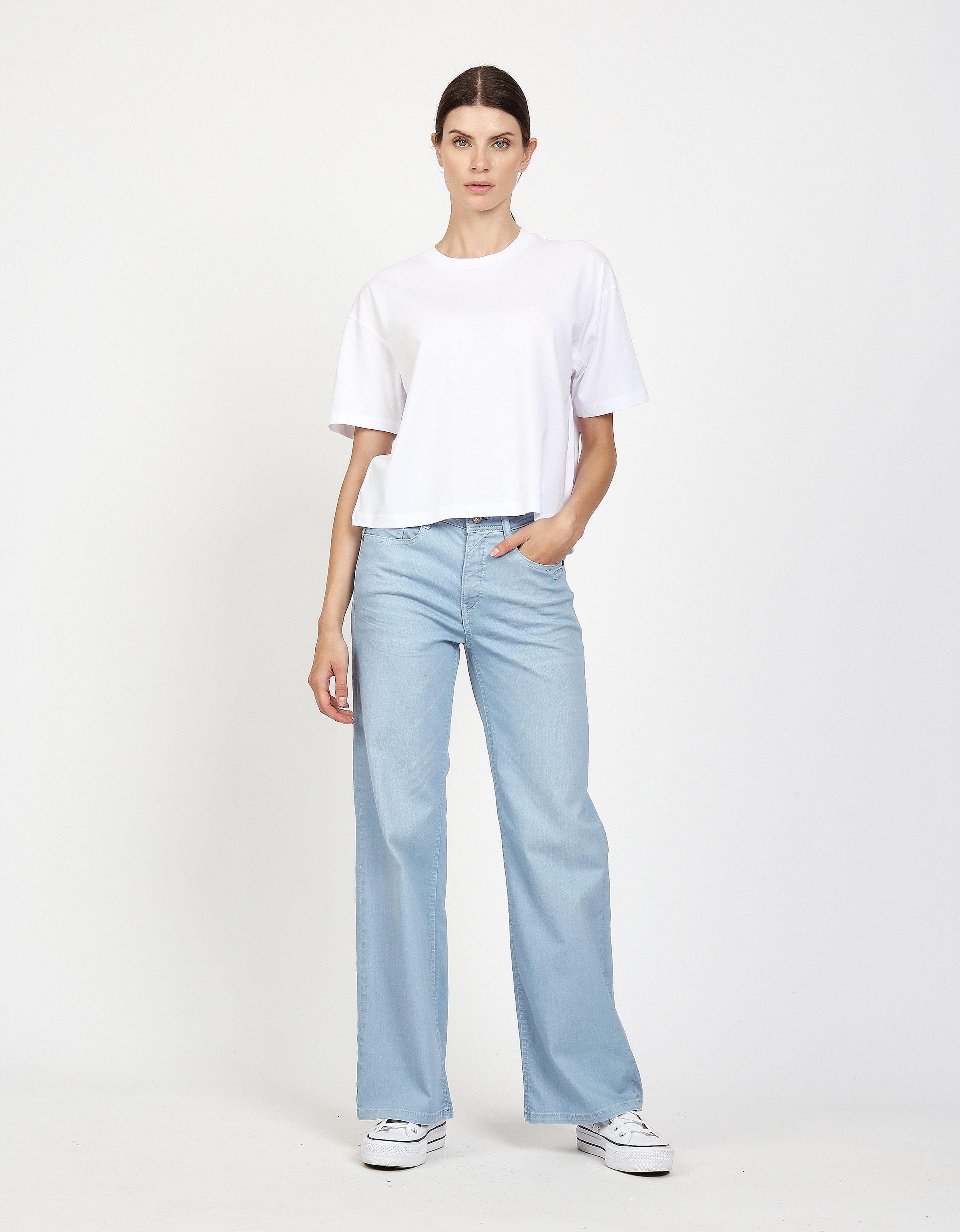 GANG Weite Jeans »94AMELIE WIDE« mit geradem Beinverlauf, weicher Denim
