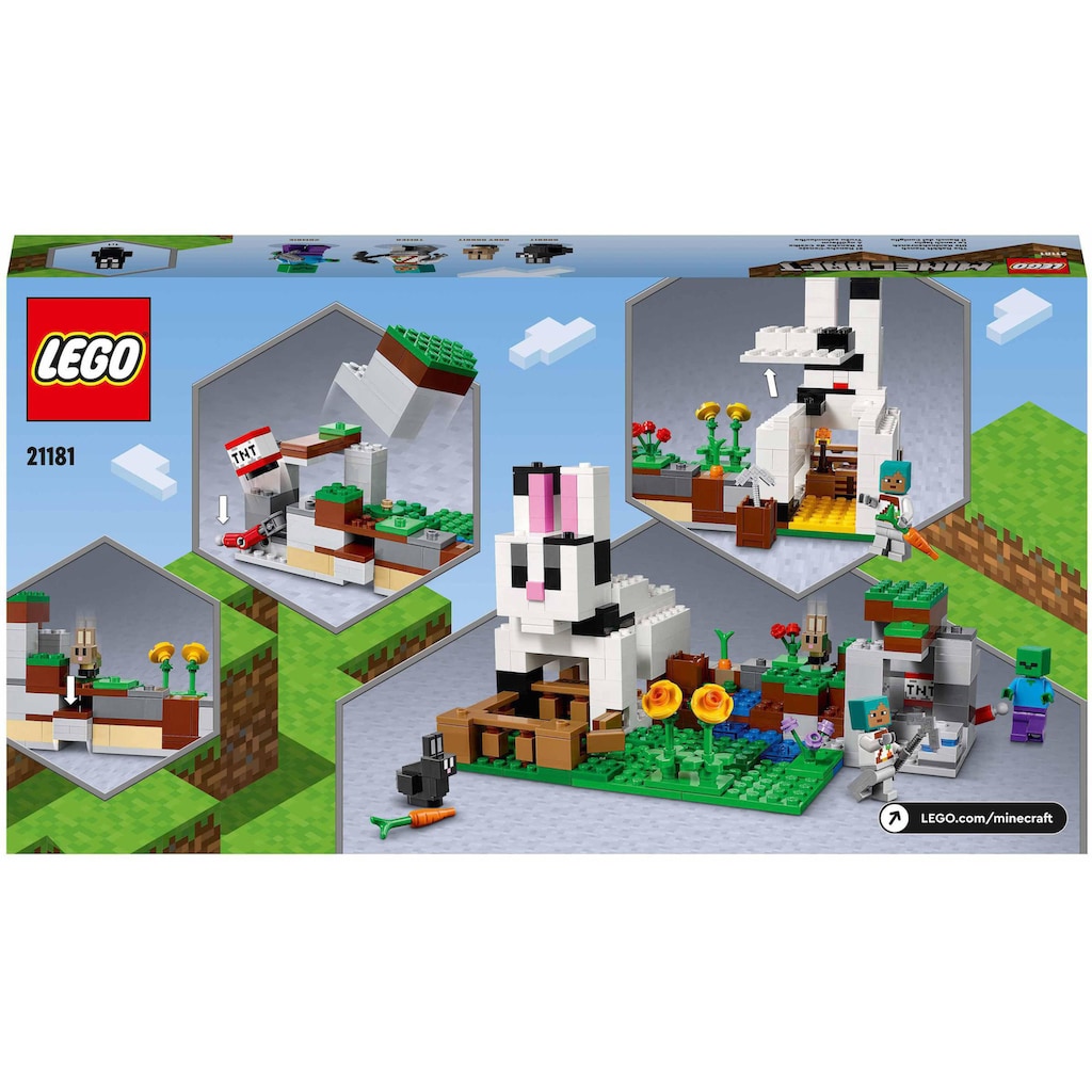 LEGO® Konstruktionsspielsteine »Die Kaninchenranch (21181), LEGO® Minecraft™«, (340 St.)