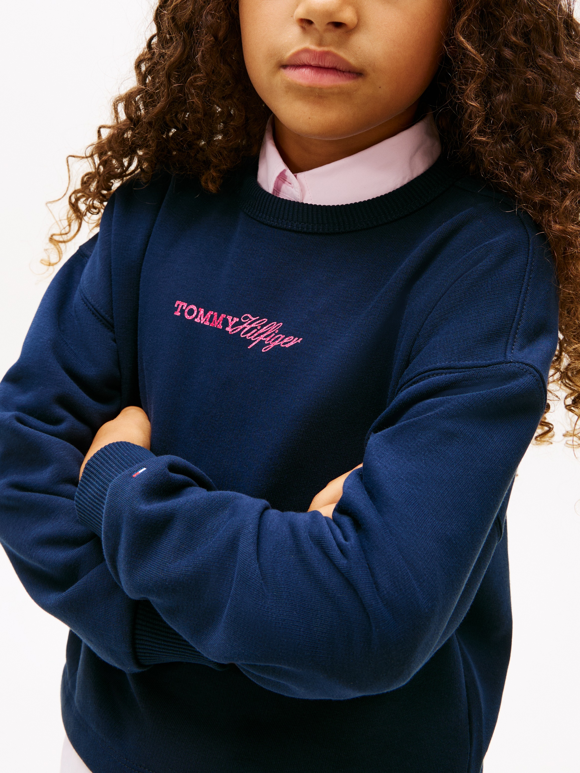 Tommy Hilfiger Sweatshirt »GLITTER TOMMY CREW«, Kinder bis 16 Jahre, regular fit
