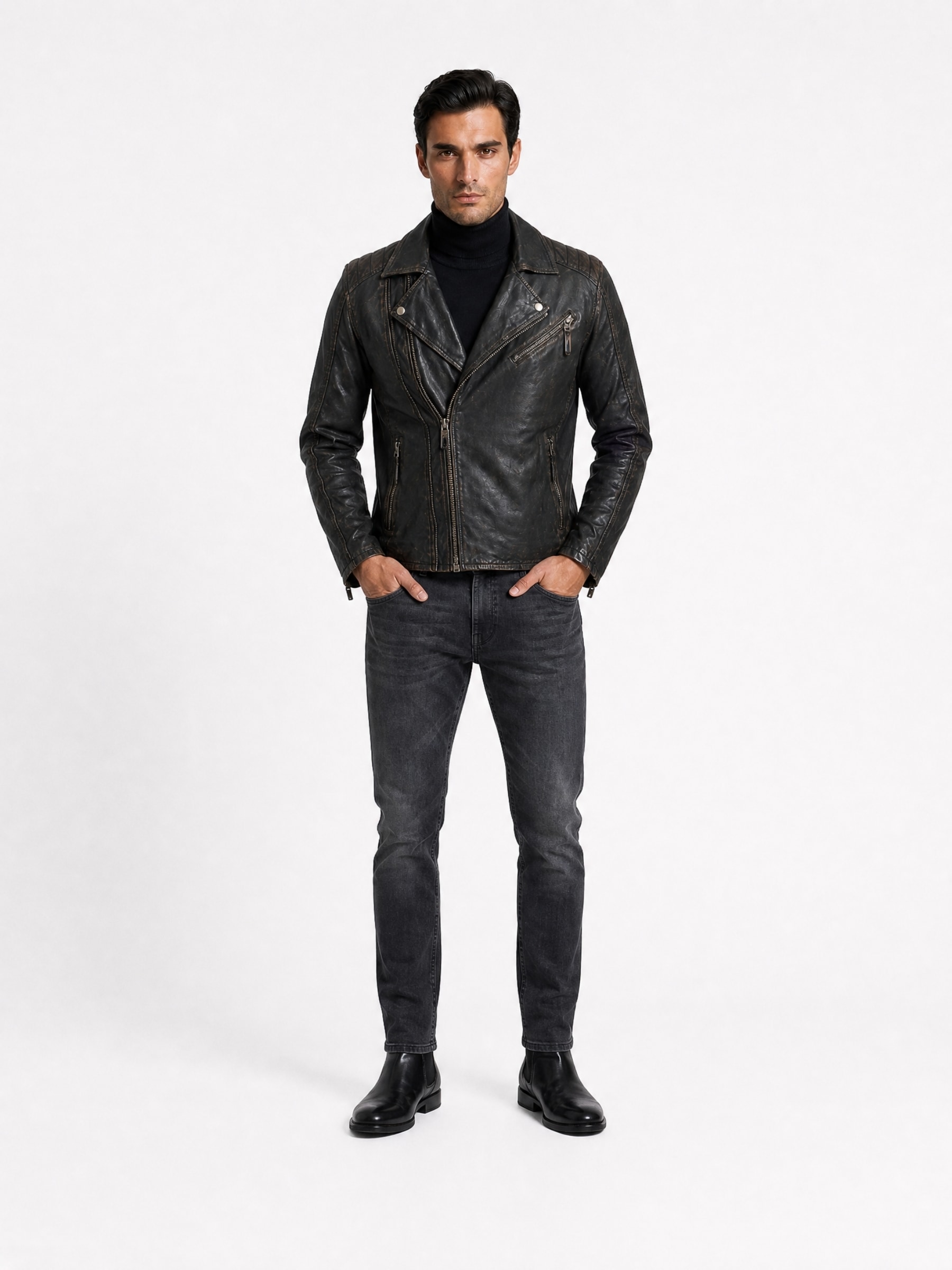 RICANO Bikerjacke »Lederjacke Matteo« Handgefertigt aus echtem Leder
