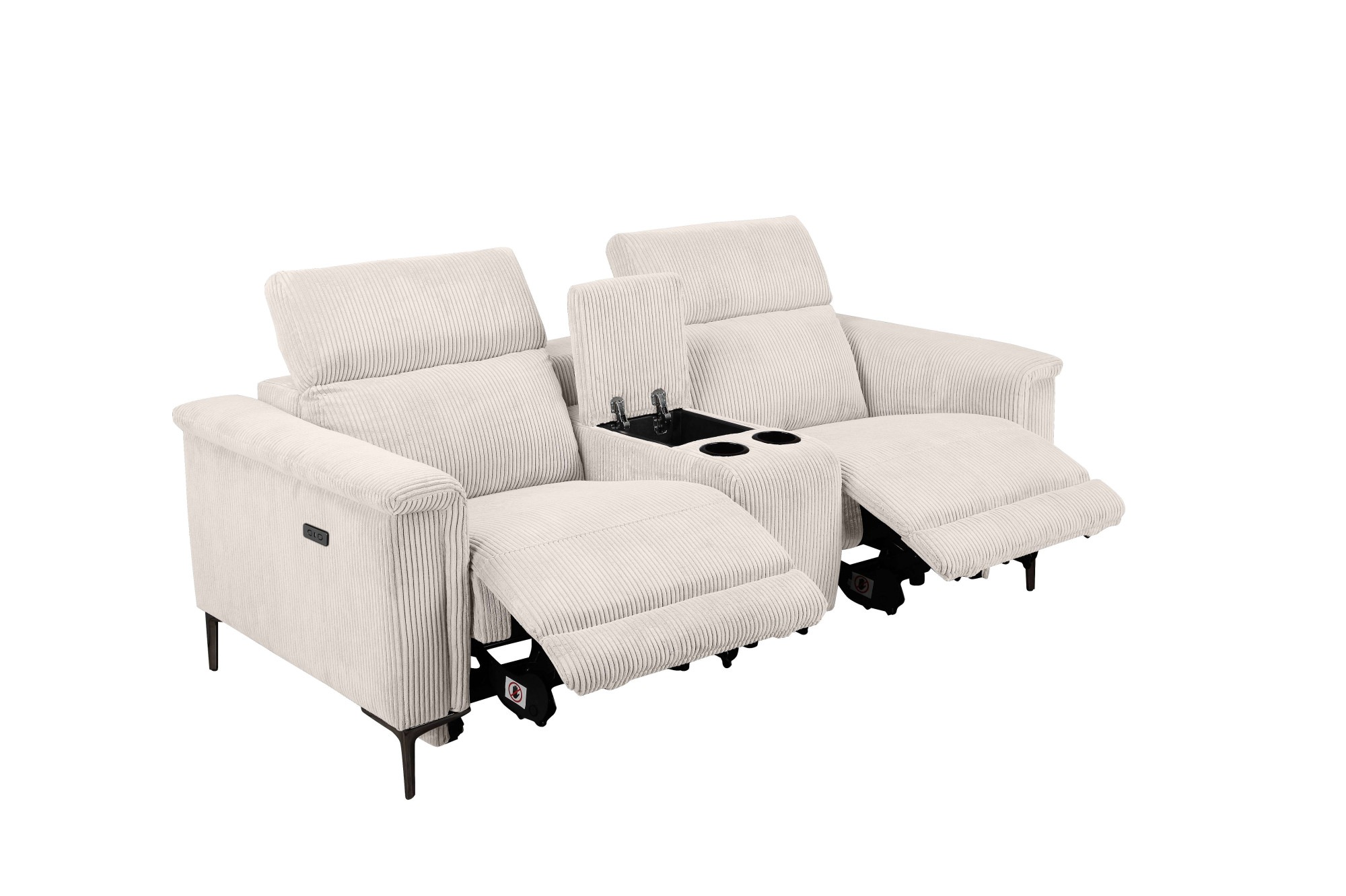 Places of Style 2-Sitzer »Lund in Cord, 2er-Kinosofa, TV-Sessel, Multimedia-Sofa, USB-A,«, m. elektrischer o. manueller Relaxfunktion, Getränkehalter u. Staufach